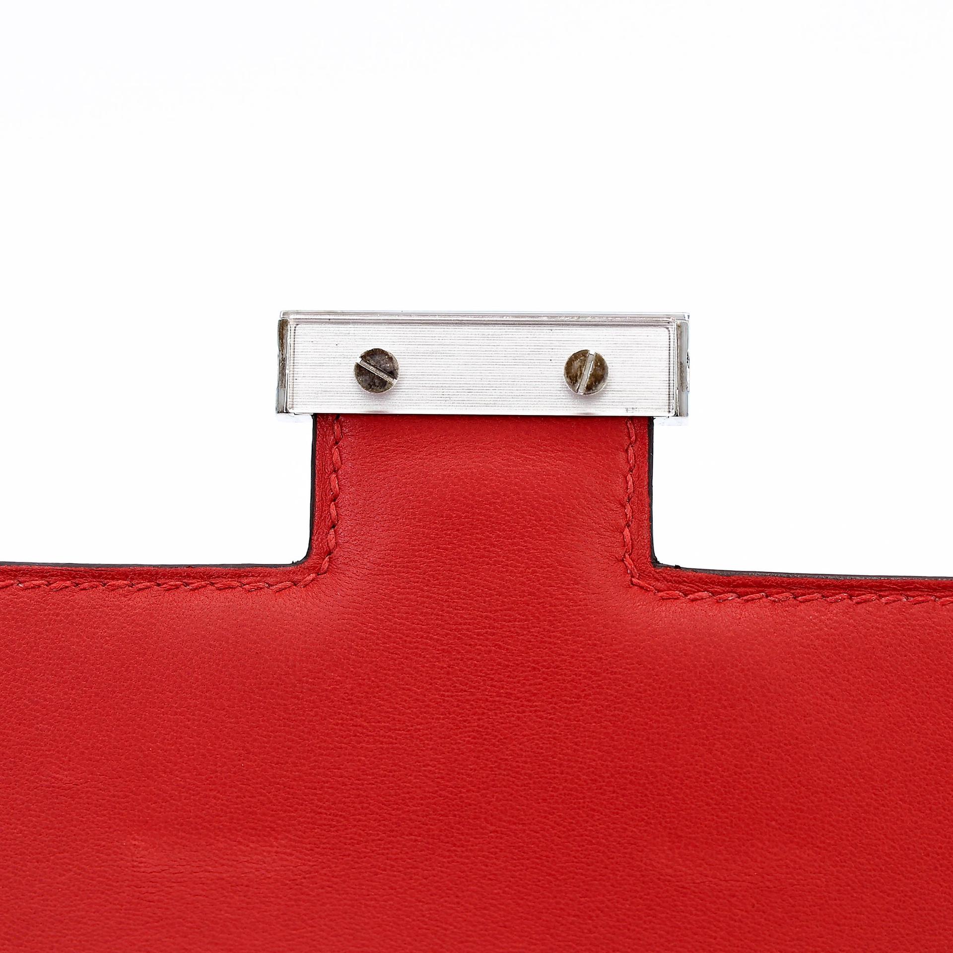 Very Good ( Rank A) HERMÈS Constance Mini Rouge Tomate (S5) Epsom Palladium hardware A (2017) - 15