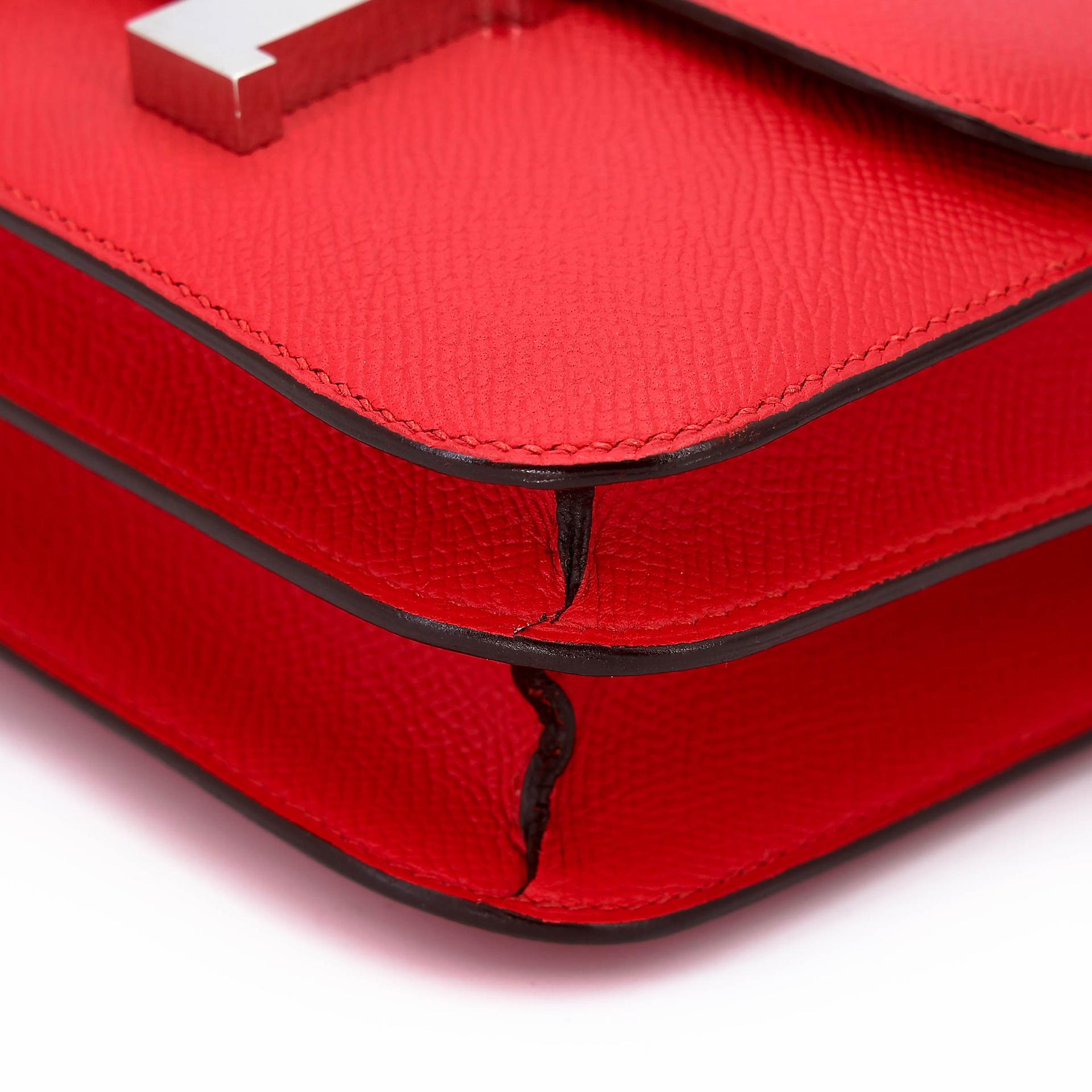 Very Good ( Rank A) HERMÈS Constance Mini Rouge Tomate (S5) Epsom Palladium hardware A (2017) - 9