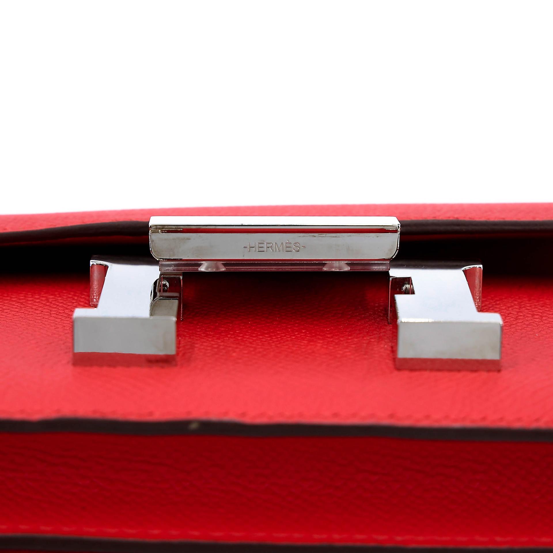 Very Good ( Rank A) HERMÈS Constance Mini Rouge Tomate (S5) Epsom Palladium hardware A (2017) - 14