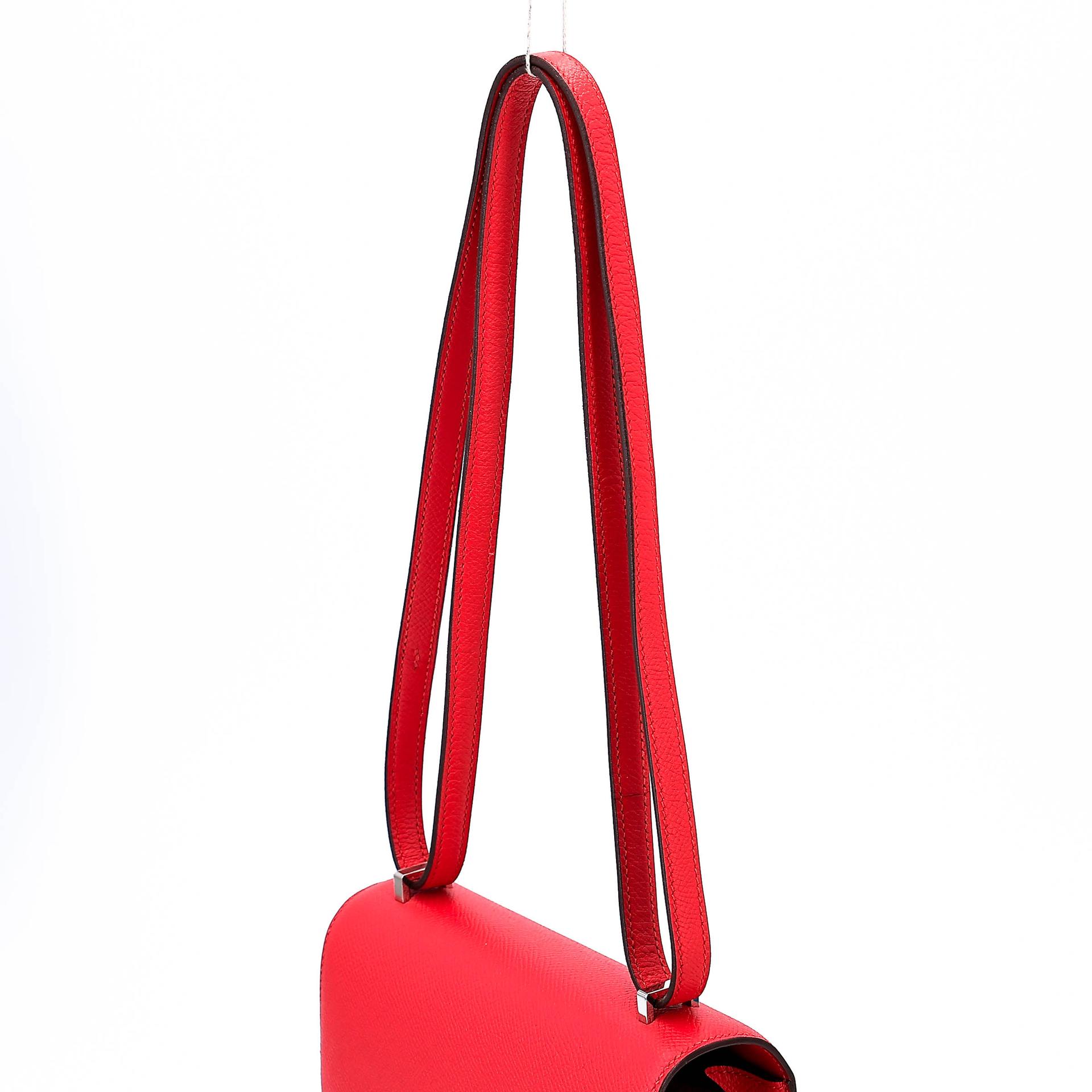 Very Good ( Rank A) HERMÈS Constance Mini Rouge Tomate (S5) Epsom Palladium hardware A (2017) - 3