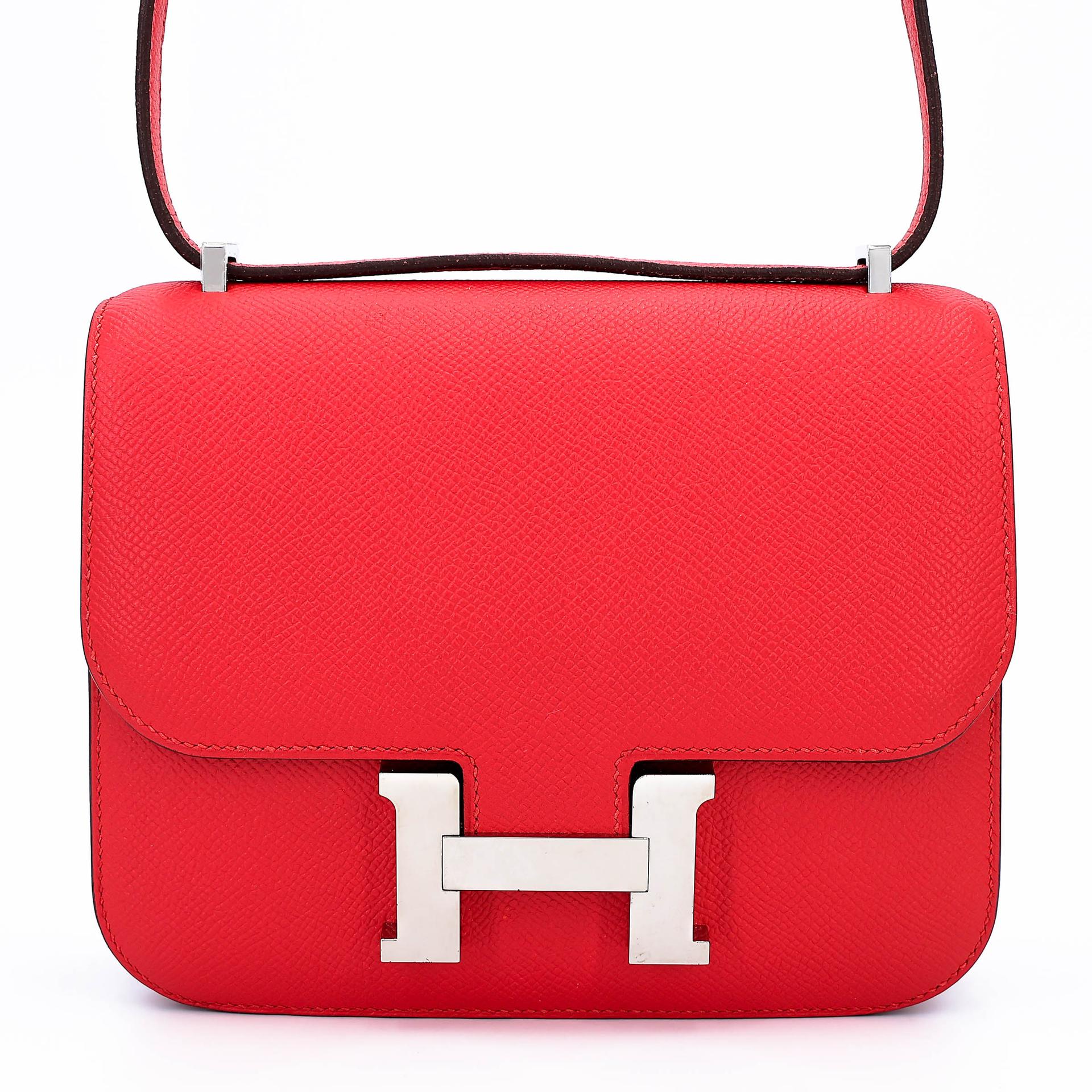 Very Good ( Rank A) HERMÈS Constance Mini Rouge Tomate (S5) Epsom Palladium hardware A (2017) - 1
