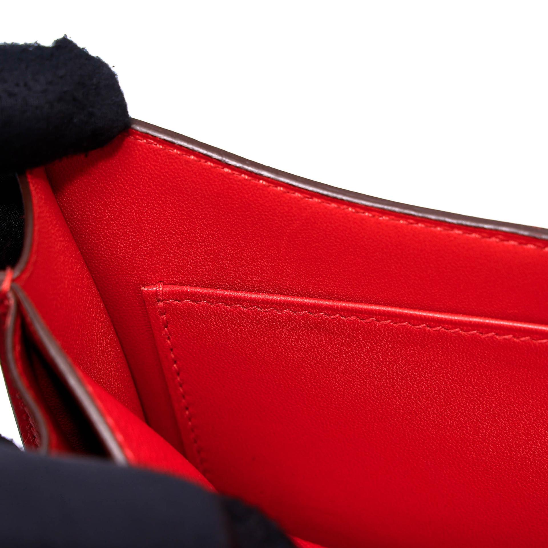 Very Good ( Rank A) HERMÈS Constance Mini Rouge Tomate (S5) Epsom Palladium hardware A (2017) - 24