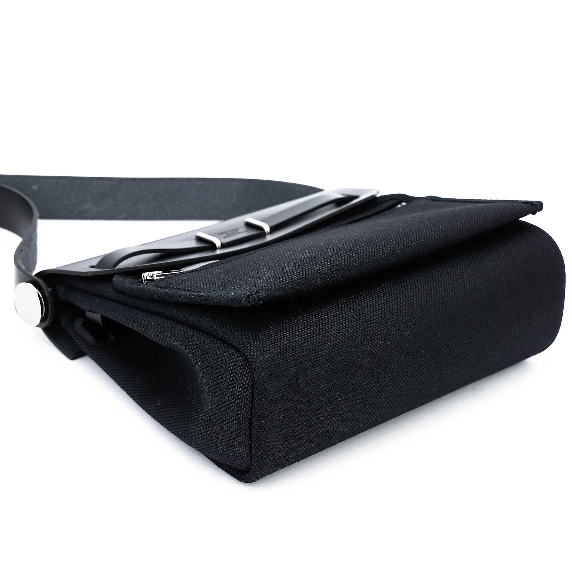 Unused ( Rank NS ) HERMÈS Herbag Mini TPM Noir (89) Vache Hunter Toile H canvas Palladium hardware W (2024) - 7