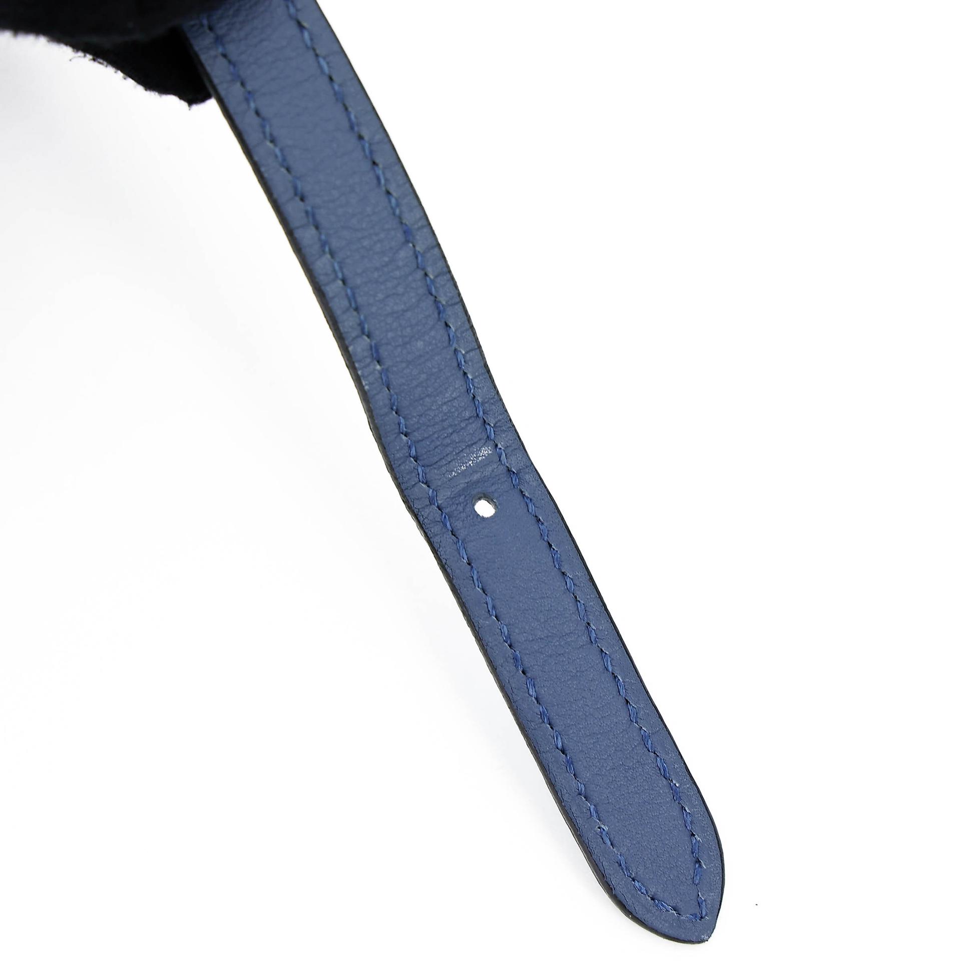 A美品 HERMÈS 爱马仕 Halzan Mini S4 深邃蓝 Deep Blue Swift牛皮 银扣 X刻 2016年 - 33