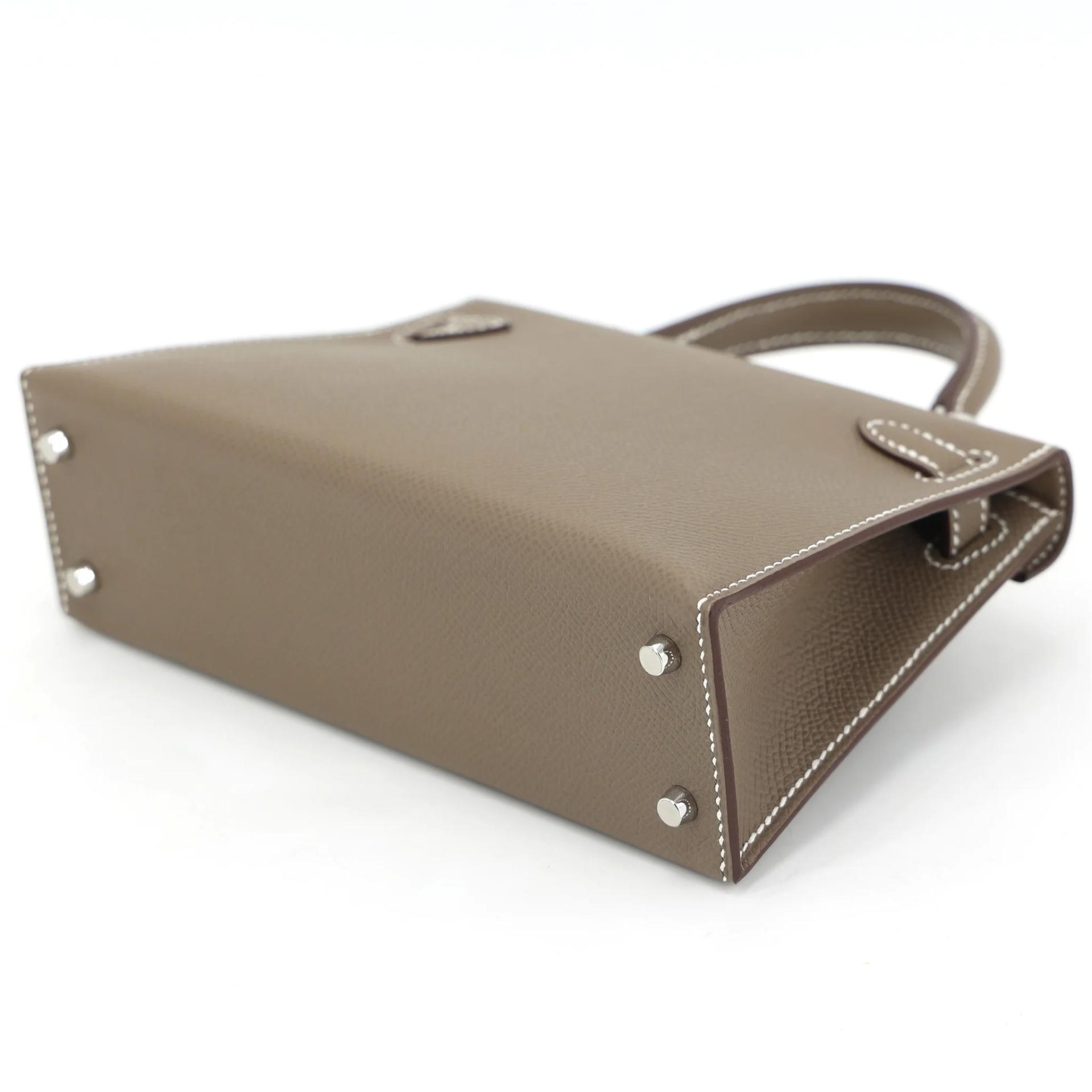 Brand New ( Rank N ) HERMÈS Mini Kelly II Etoupe (18) Epsom Palladium hardware W (2024) - 7
