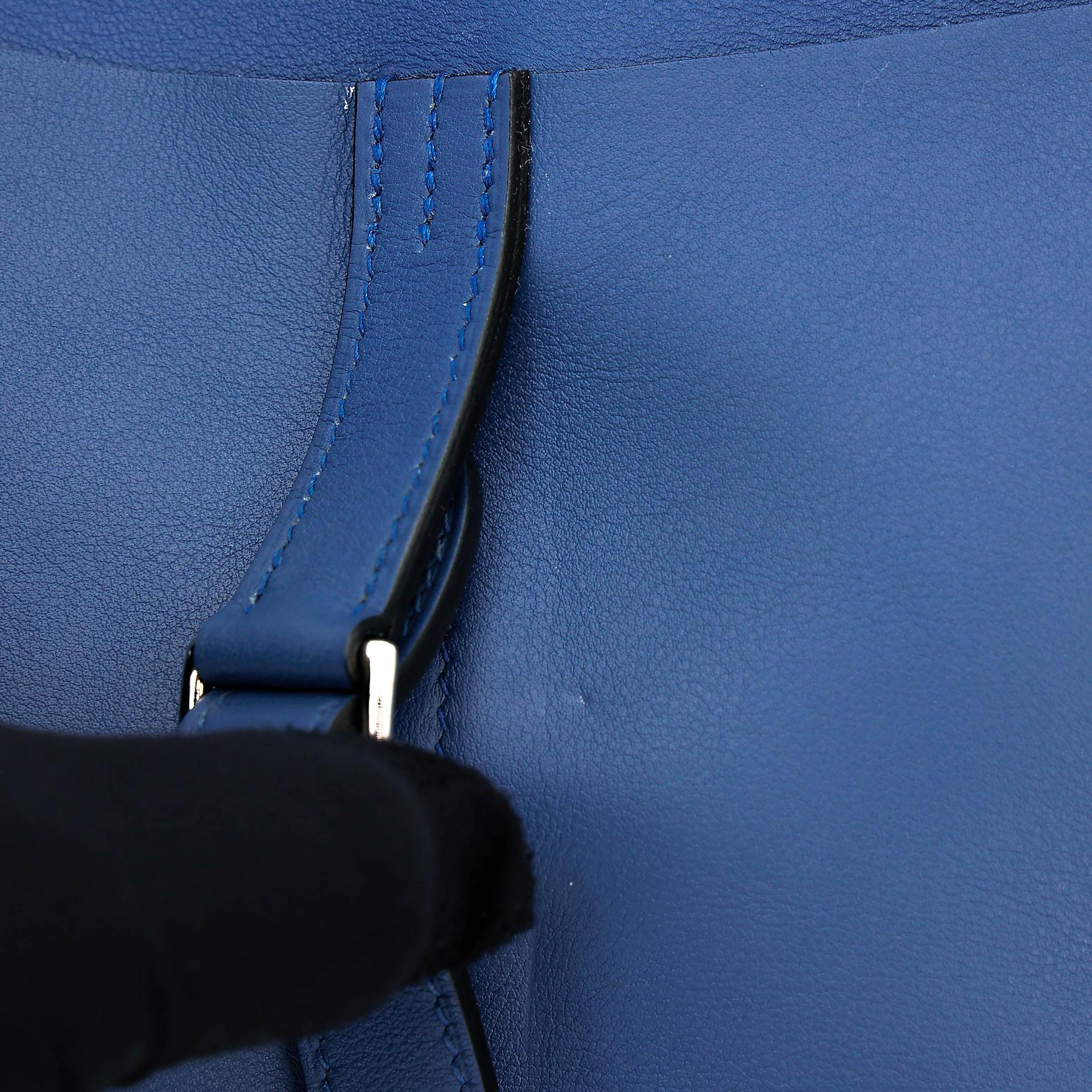 A美品 HERMÈS 爱马仕 Halzan Mini S4 深邃蓝 Deep Blue Swift牛皮 银扣 X刻 2016年 - 18