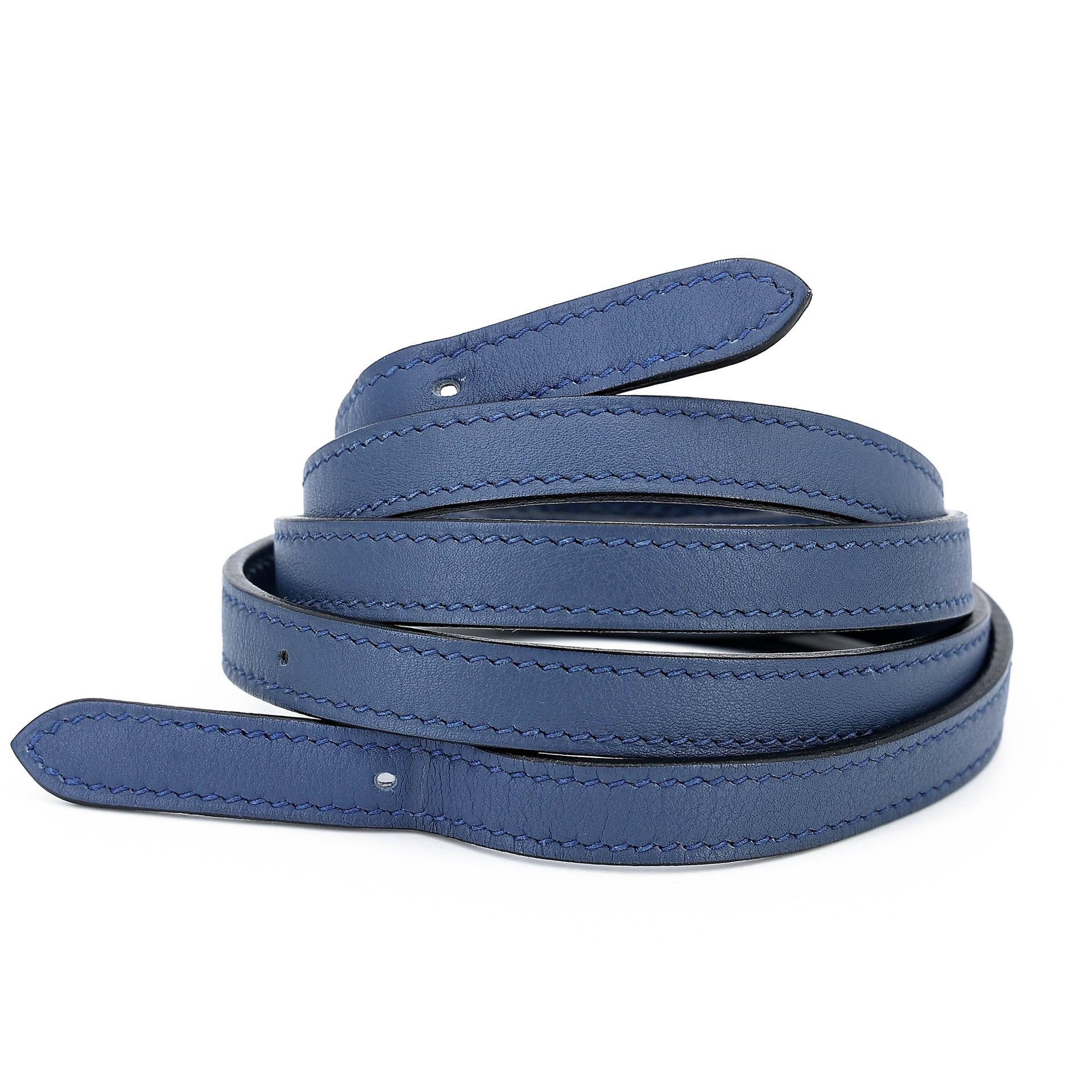 A美品 HERMÈS 爱马仕 Halzan Mini S4 深邃蓝 Deep Blue Swift牛皮 银扣 X刻 2016年 - 35