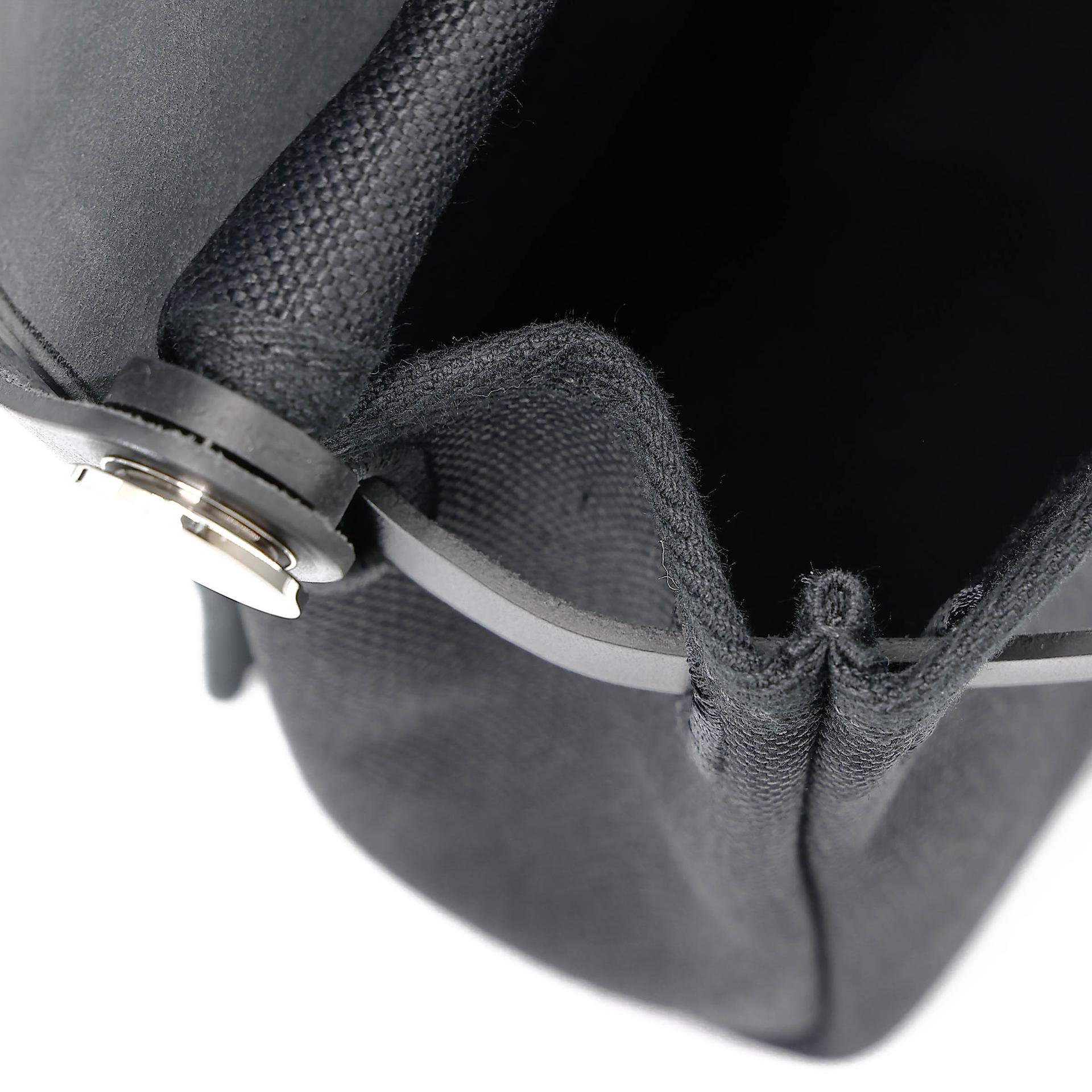 Unused ( Rank NS ) HERMÈS Herbag Mini TPM Noir (89) Vache Hunter Toile H canvas Palladium hardware W (2024) - 17