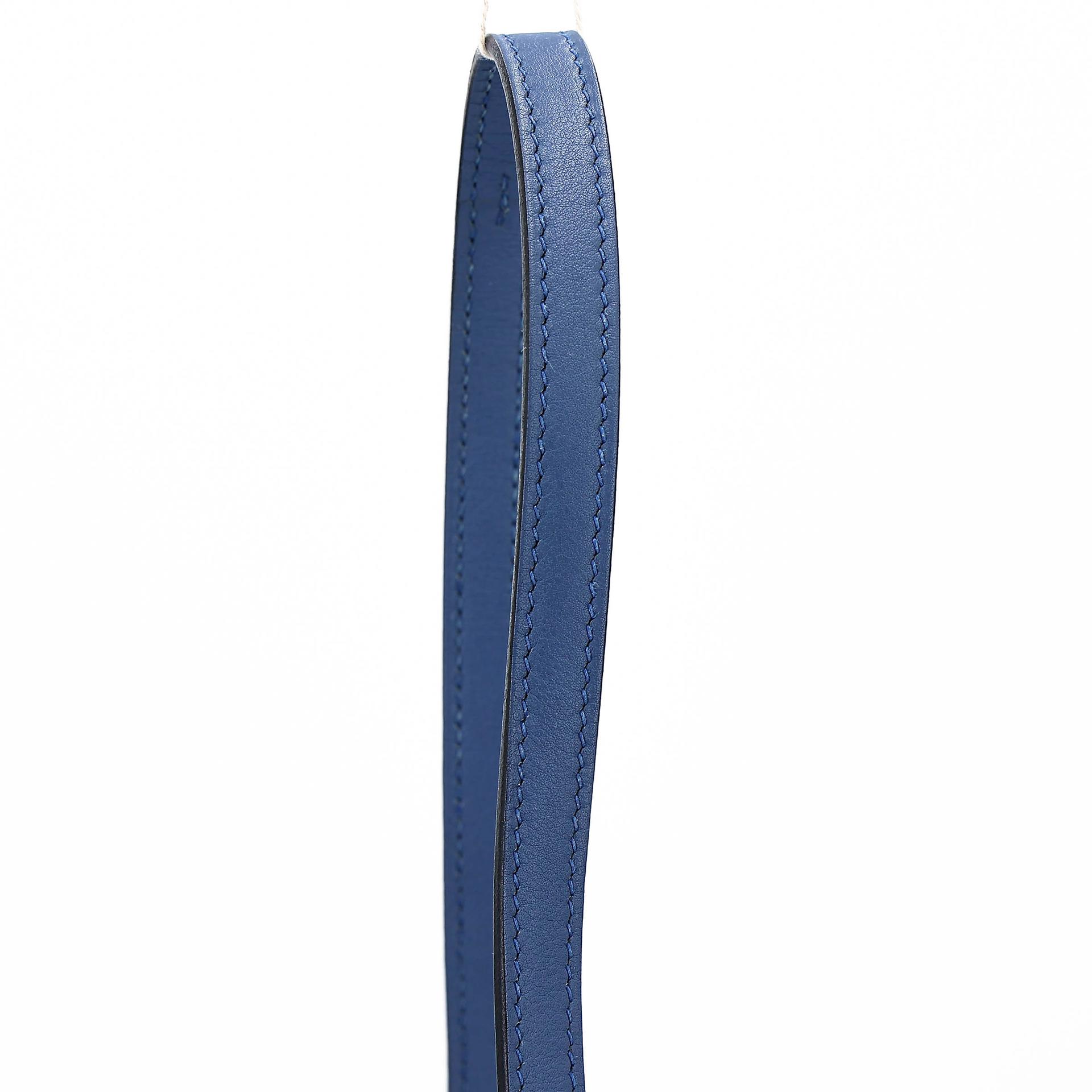A美品 HERMÈS 爱马仕 Halzan Mini S4 深邃蓝 Deep Blue Swift牛皮 银扣 X刻 2016年 - 3