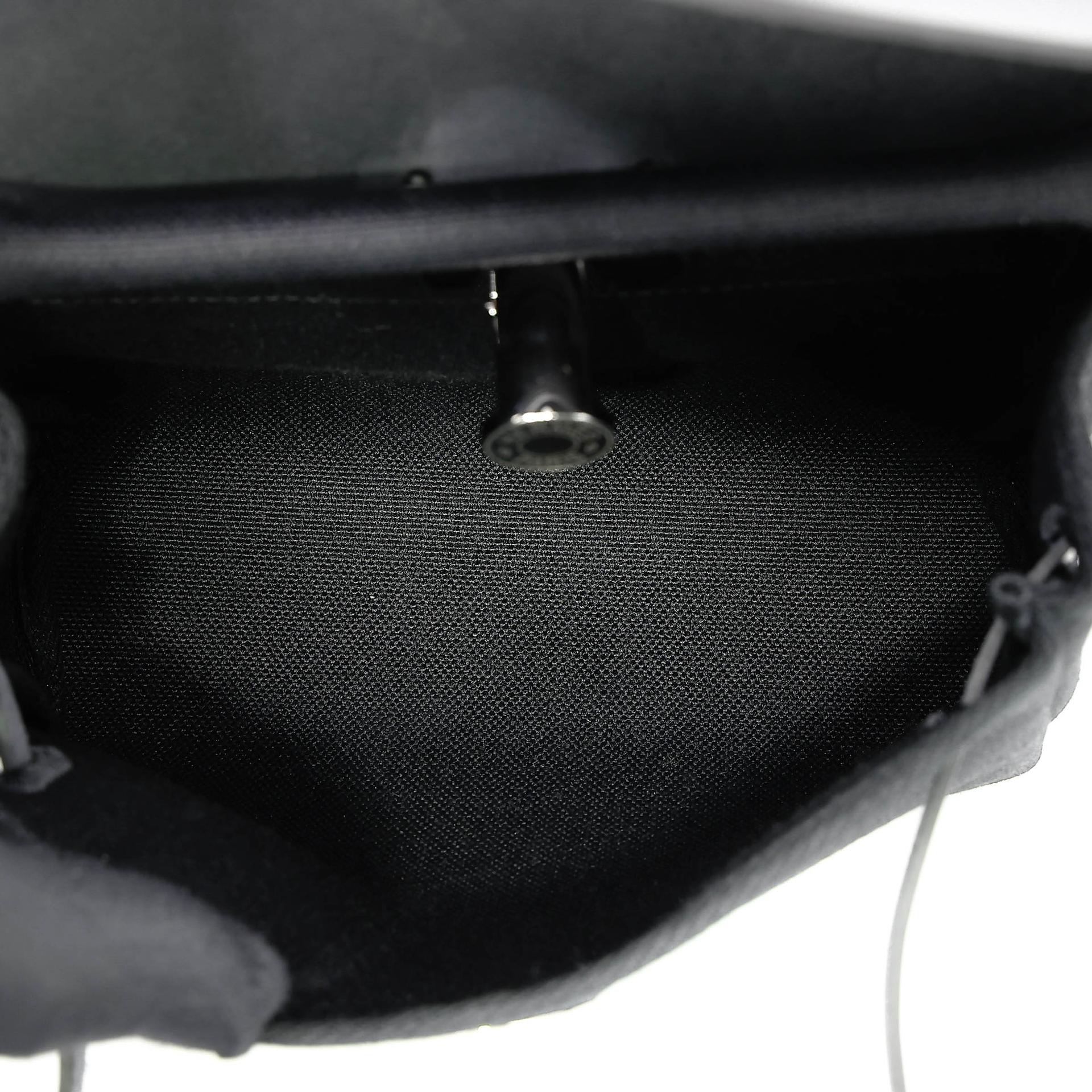 Unused ( Rank NS ) HERMÈS Herbag Mini TPM Noir (89) Vache Hunter Toile H canvas Palladium hardware W (2024) - 18