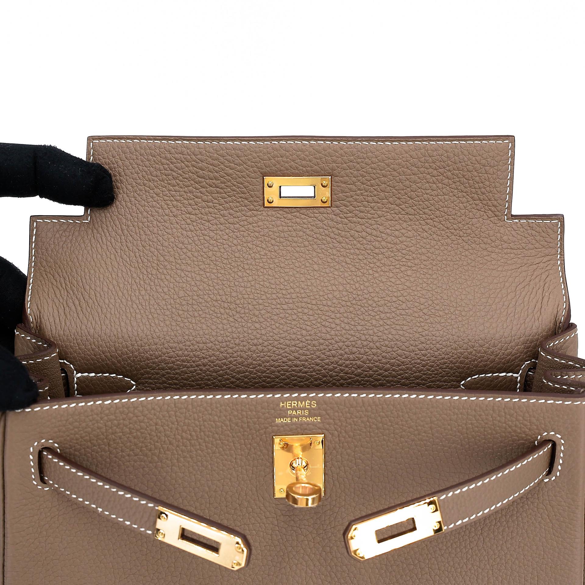ランク N 新品 HERMÈS エルメス ケリー25 エトゥープ (18) トゴ ゴールド金具 K刻印 (2025) - 12