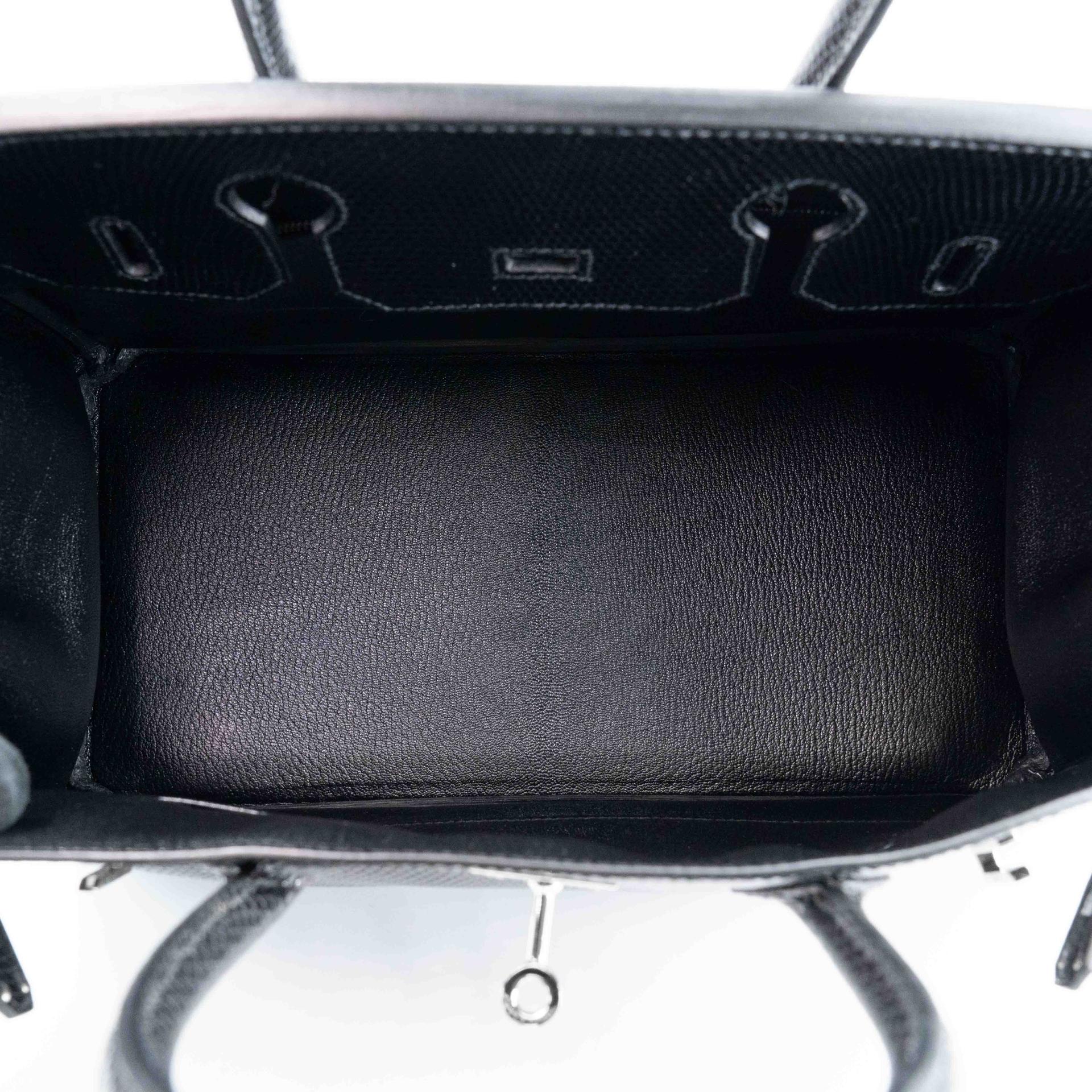 ランク NS 未使用品 HERMÈS エルメス バーキン30 ブラック (89) リザード シルバー金具 D刻印 (2019) - 15
