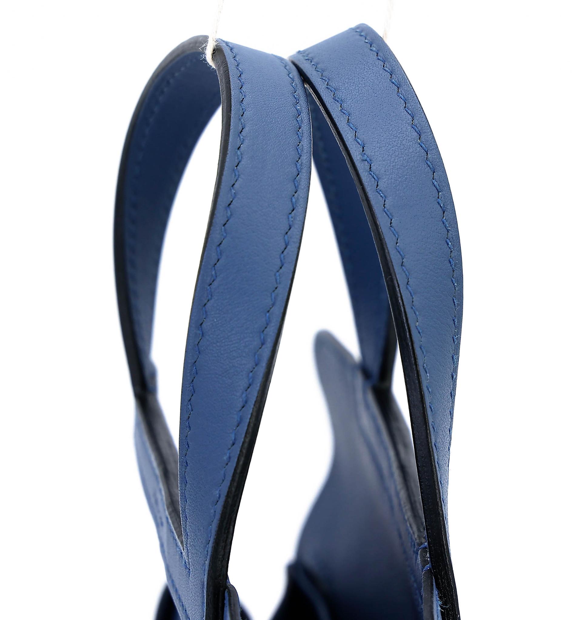 A美品 HERMÈS 爱马仕 Halzan Mini S4 深邃蓝 Deep Blue Swift牛皮 银扣 X刻 2016年 - 6
