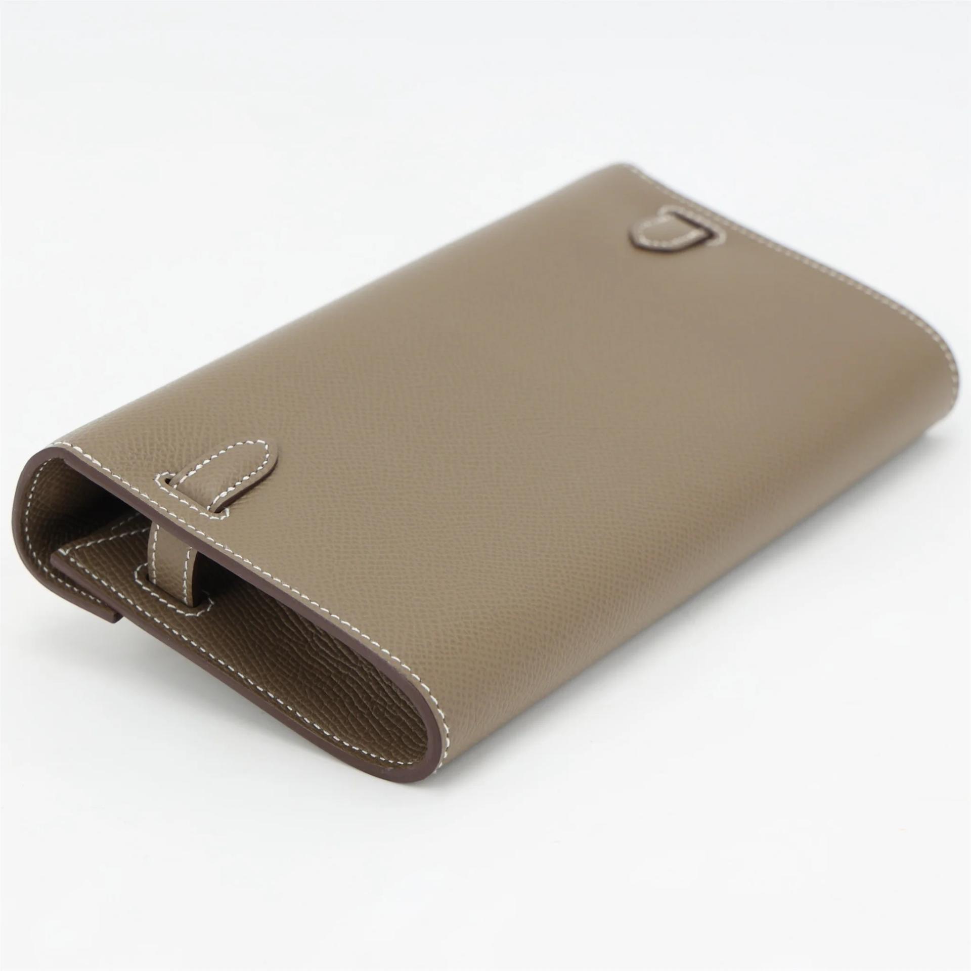 Excellent ( Rank SA ) HERMÈS Kelly To Go Wallet Etoupe (18) Epsom Gold hardware Z (2021) - 5