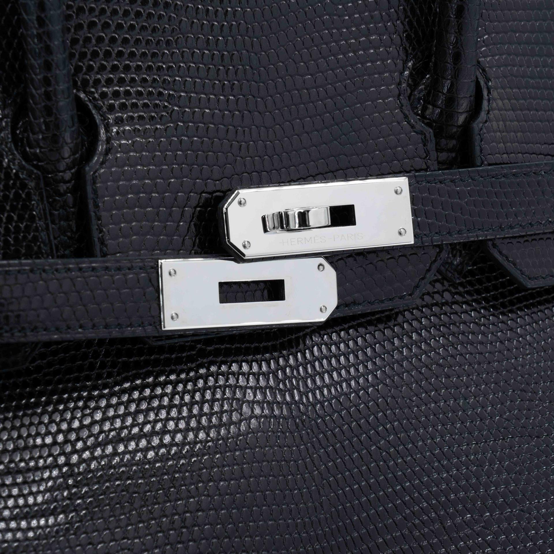 ランク NS 未使用品 HERMÈS エルメス バーキン30 ブラック (89) リザード シルバー金具 D刻印 (2019) - 9