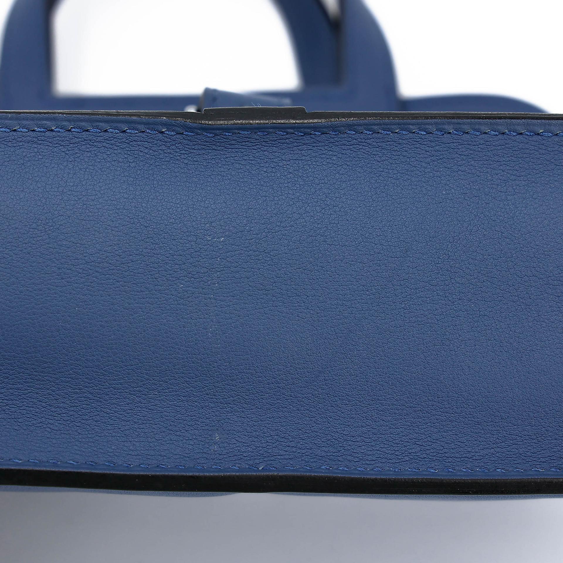A美品 HERMÈS 爱马仕 Halzan Mini S4 深邃蓝 Deep Blue Swift牛皮 银扣 X刻 2016年 - 13