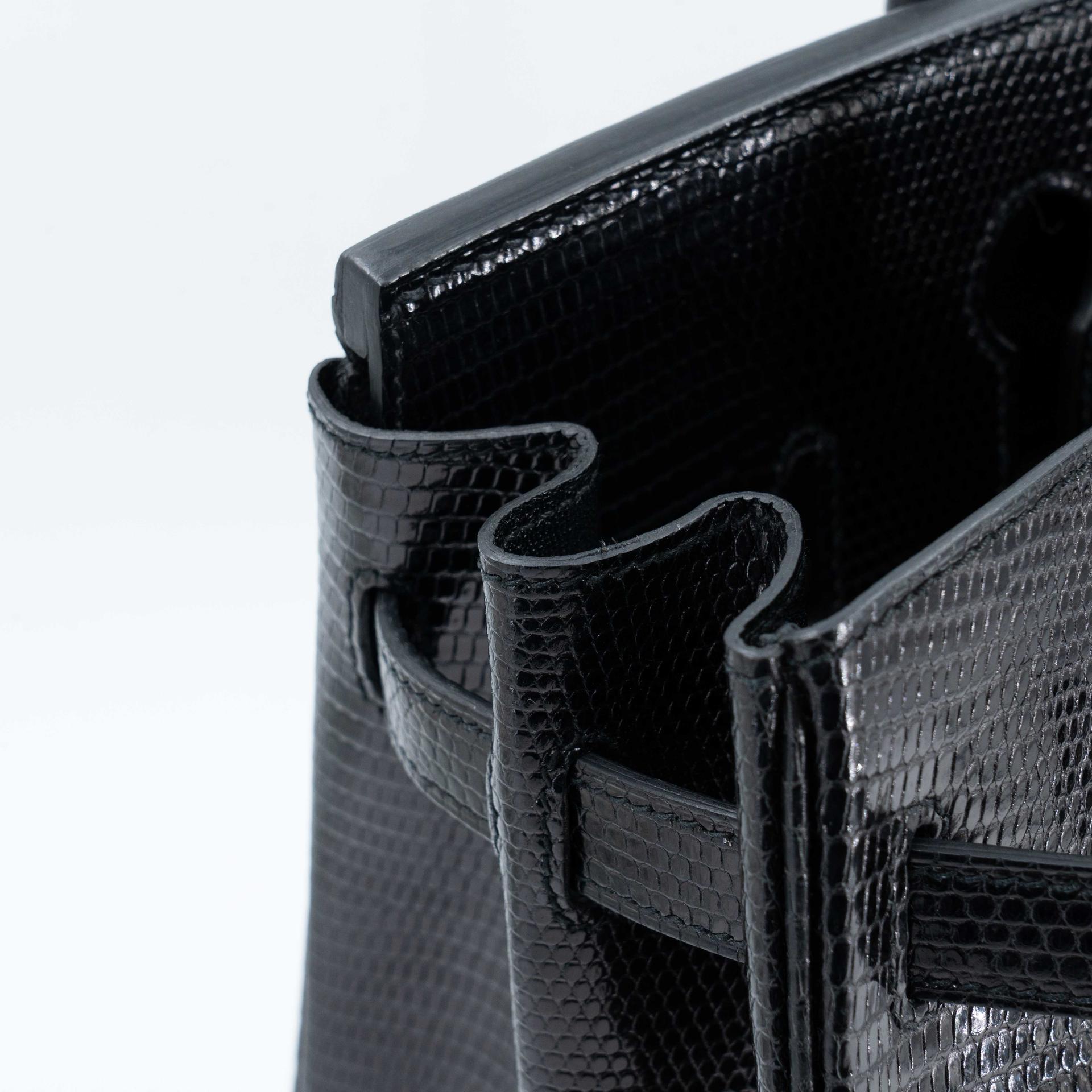 ランク NS 未使用品 HERMÈS エルメス バーキン30 ブラック (89) リザード シルバー金具 D刻印 (2019) - 13