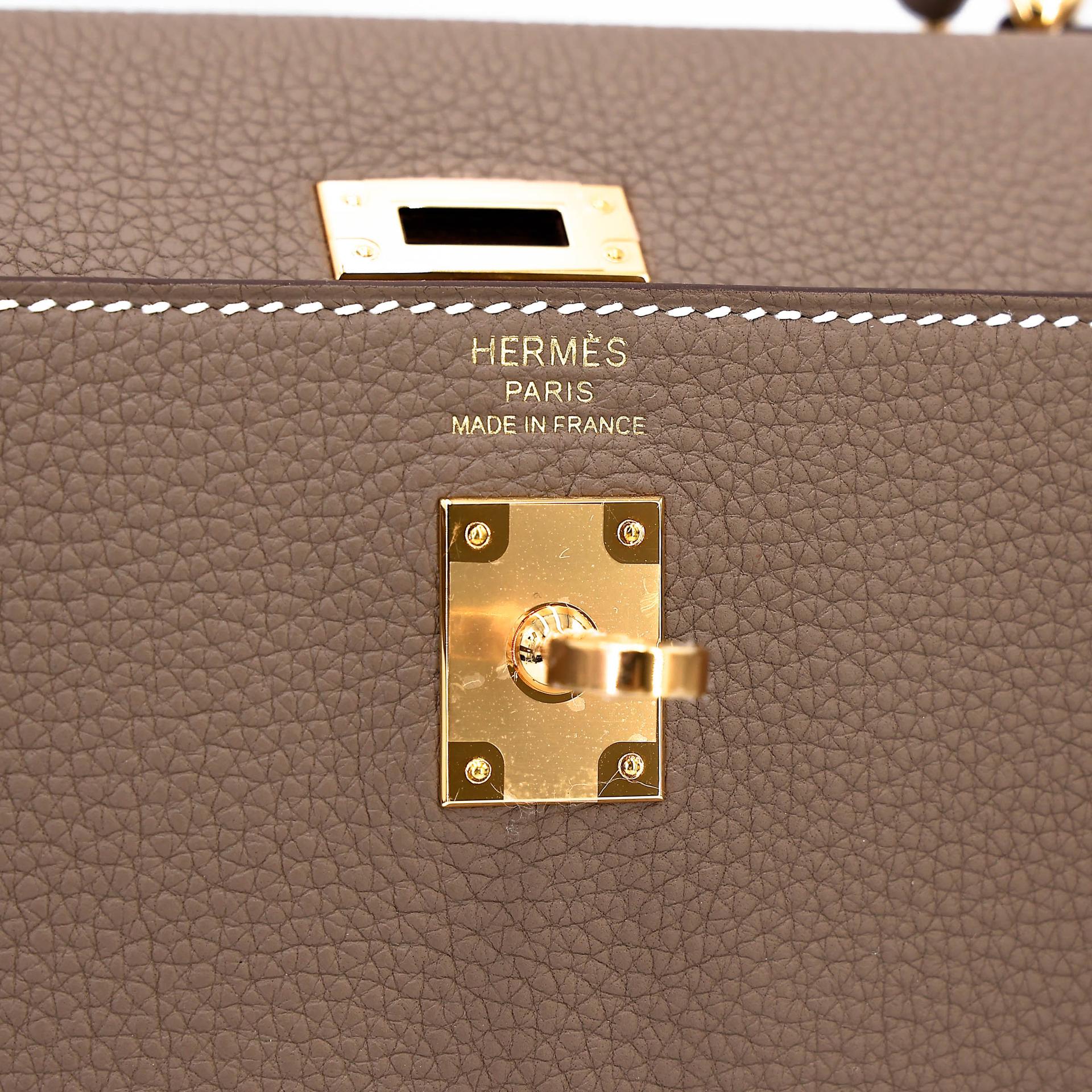 ランク N 新品 HERMÈS エルメス ケリー25 エトゥープ (18) トゴ ゴールド金具 K刻印 (2025) - 13
