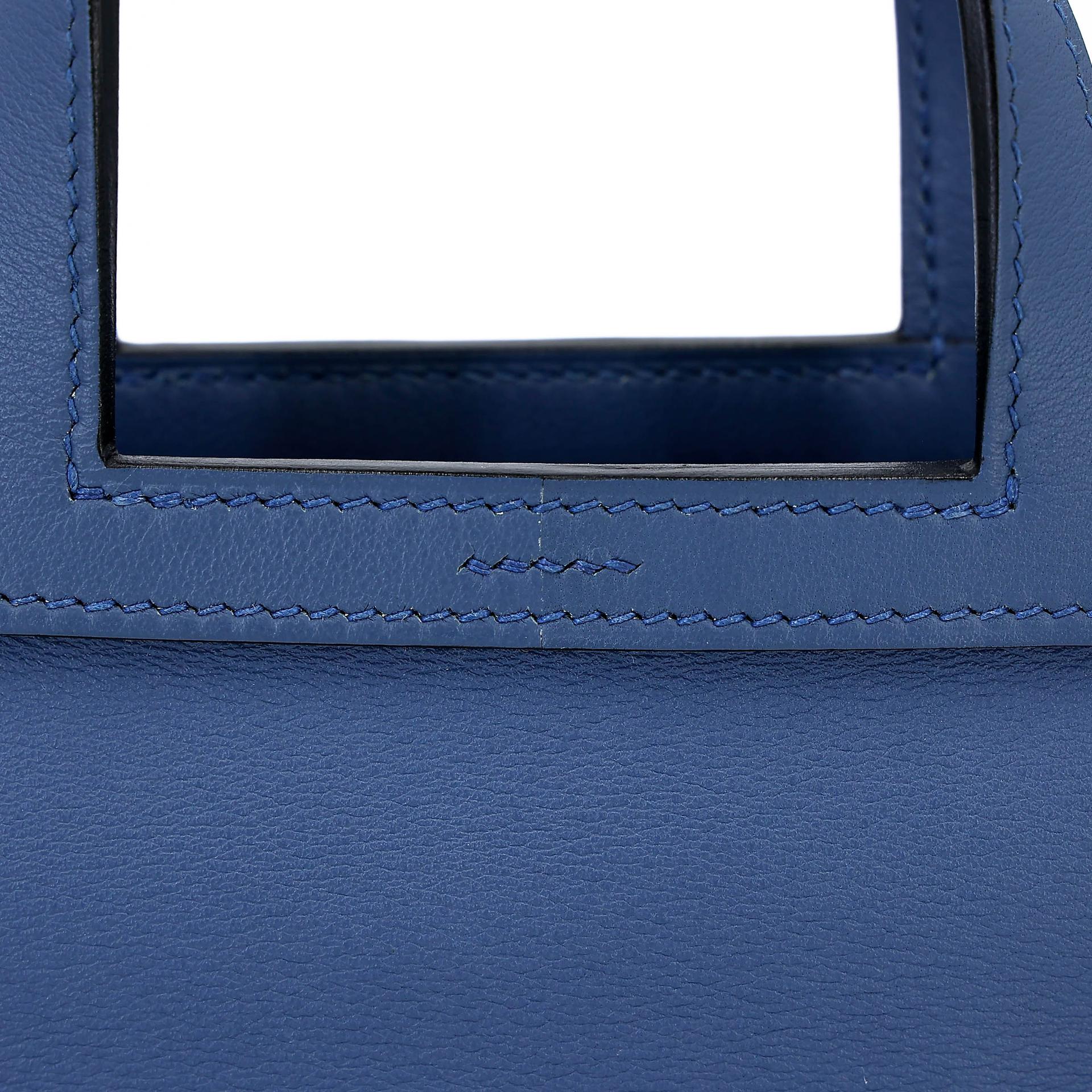 A美品 HERMÈS 爱马仕 Halzan Mini S4 深邃蓝 Deep Blue Swift牛皮 银扣 X刻 2016年 - 7