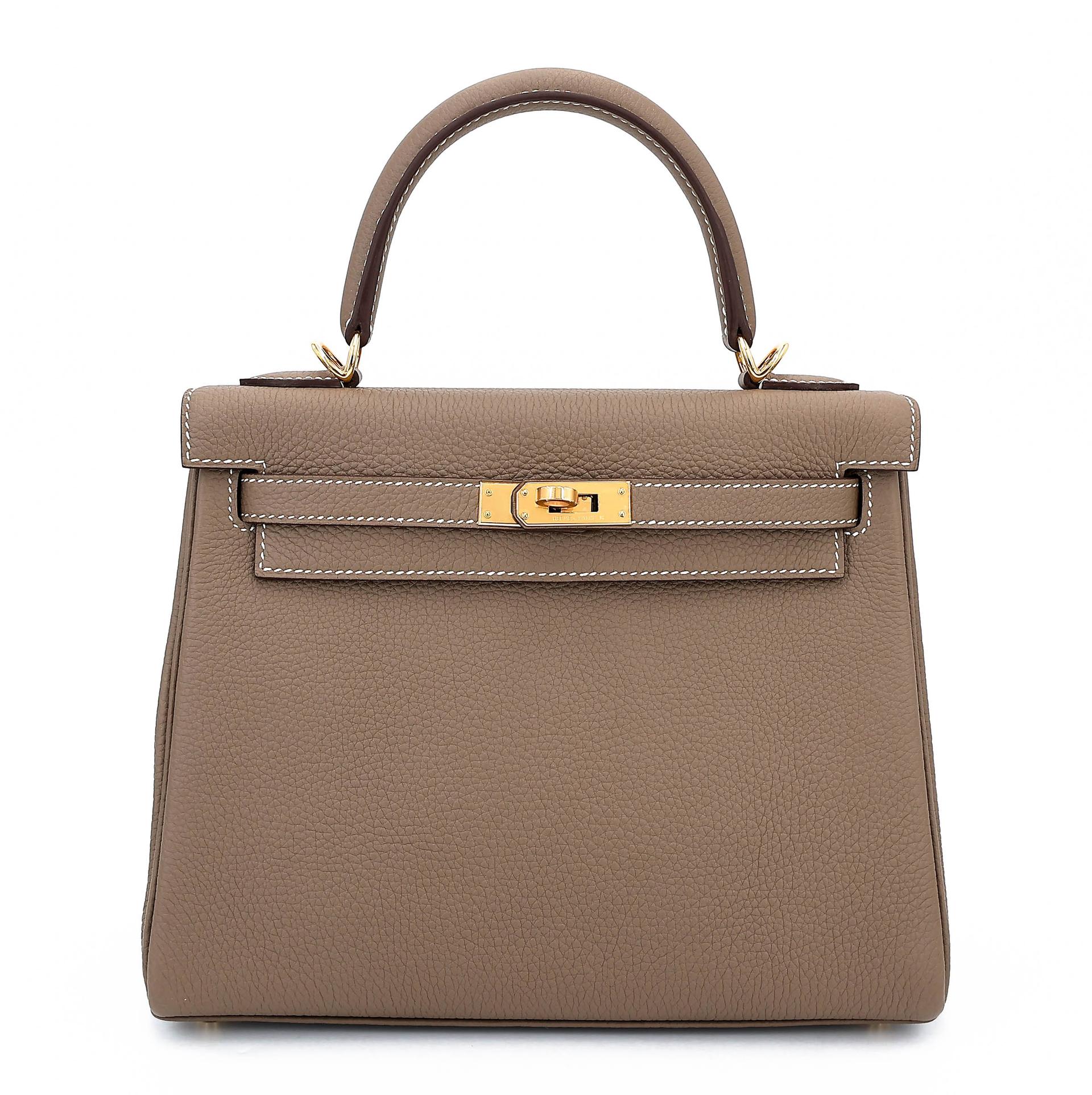 ランク N 新品 HERMÈS エルメス ケリー25 エトゥープ (18) トゴ ゴールド金具 K刻印 (2025) - 1