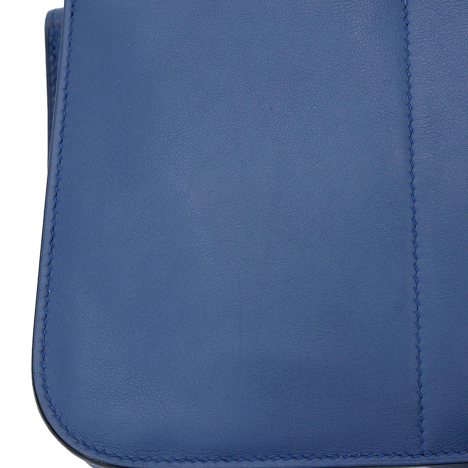 A美品 HERMÈS 爱马仕 Halzan Mini S4 深邃蓝 Deep Blue Swift牛皮 银扣 X刻 2016年 - 15