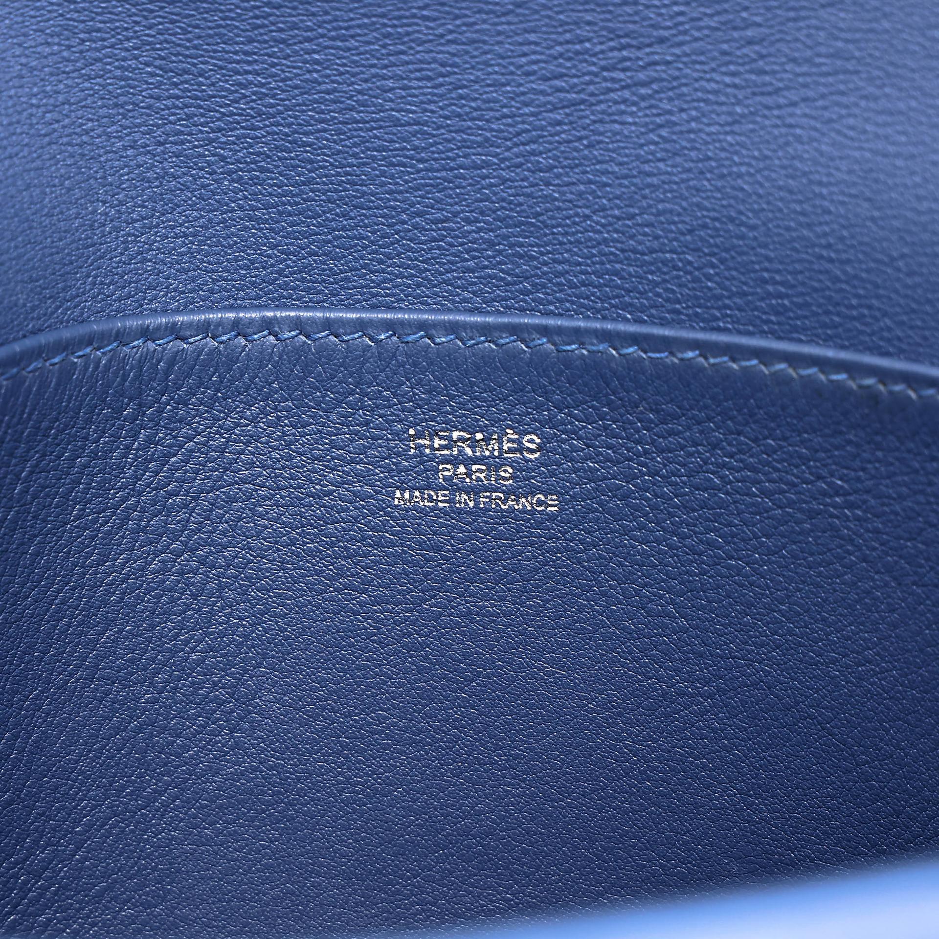 A美品 HERMÈS 爱马仕 Halzan Mini S4 深邃蓝 Deep Blue Swift牛皮 银扣 X刻 2016年 - 21