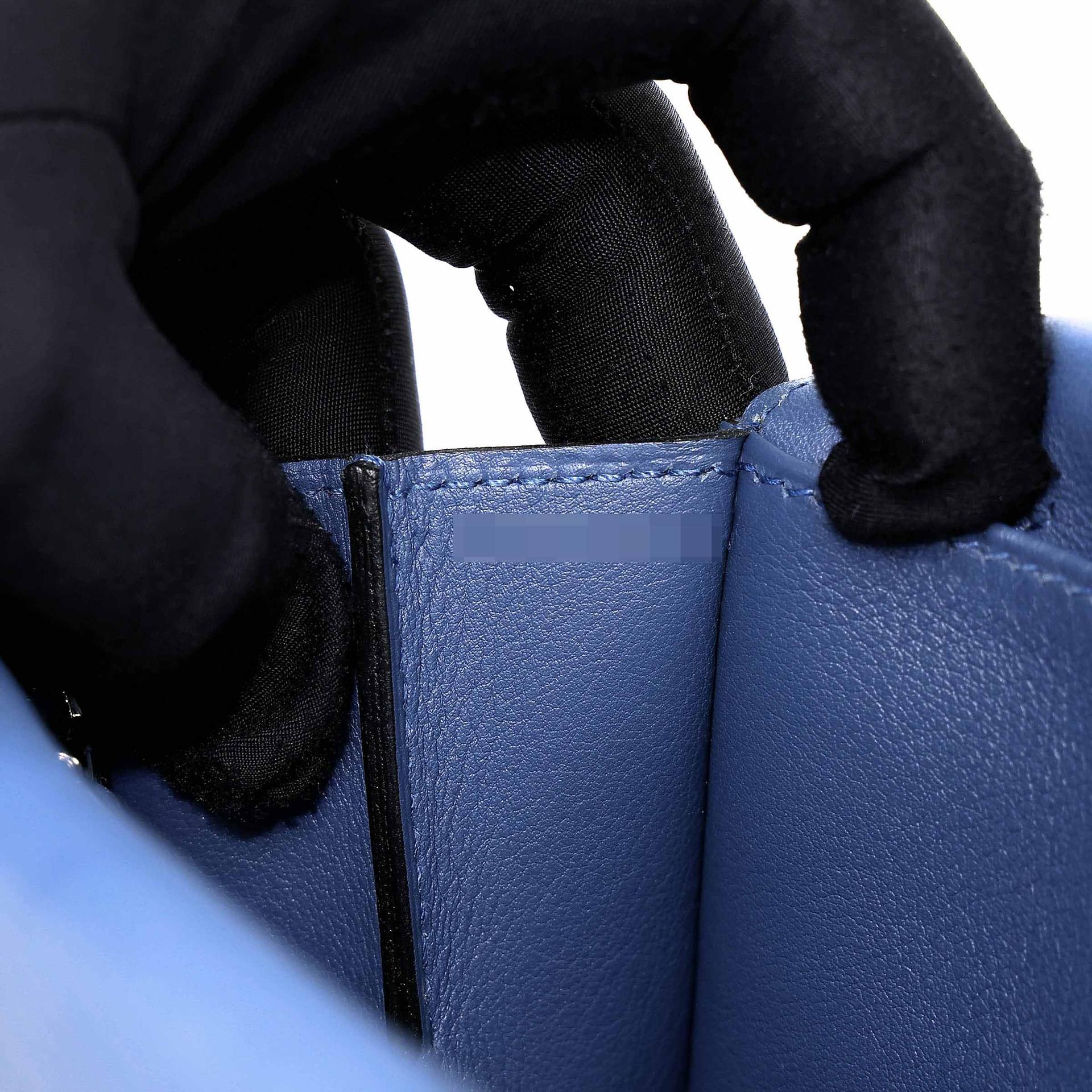 A美品 HERMÈS 爱马仕 Halzan Mini S4 深邃蓝 Deep Blue Swift牛皮 银扣 X刻 2016年 - 22