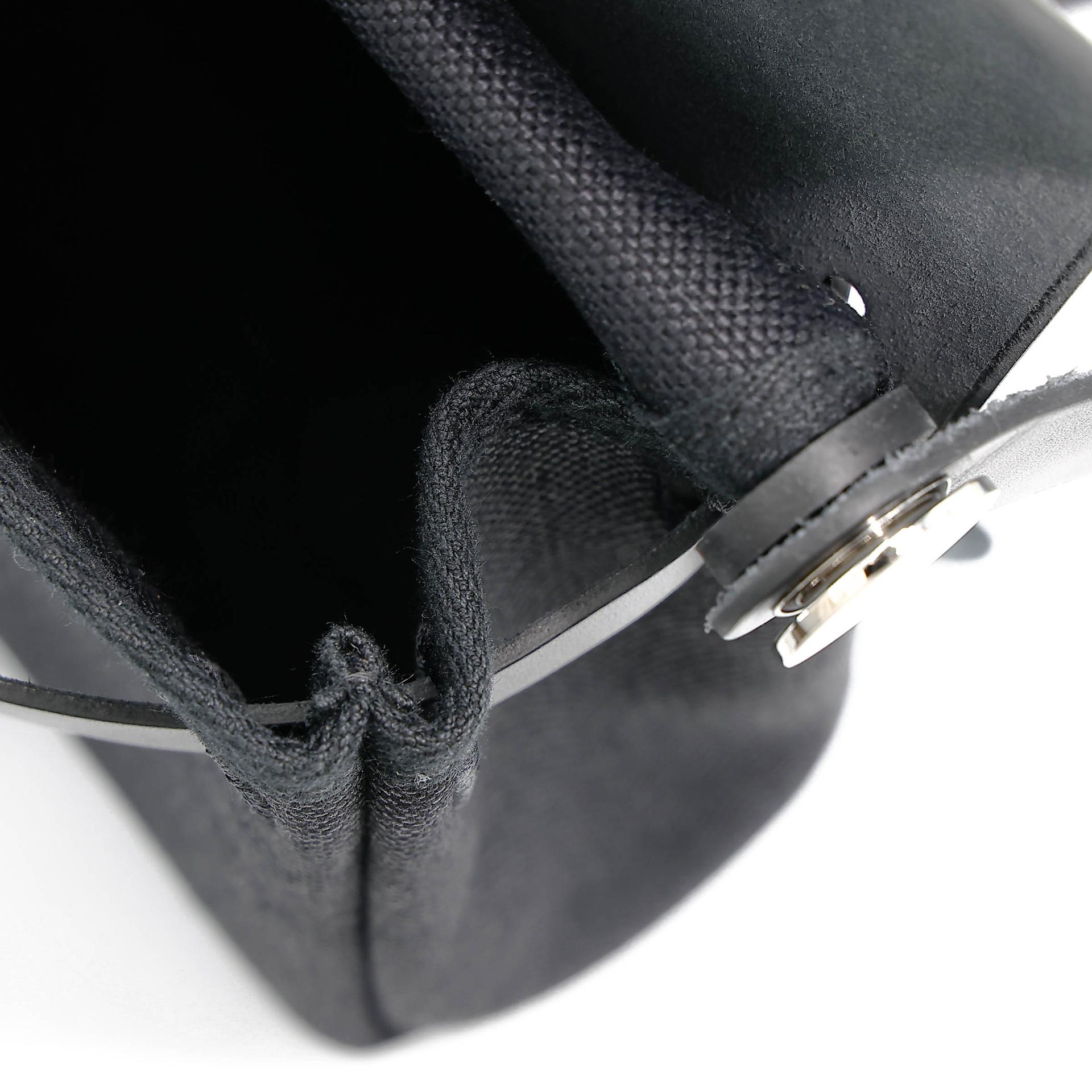 Unused ( Rank NS ) HERMÈS Herbag Mini TPM Noir (89) Vache Hunter Toile H canvas Palladium hardware W (2024) - 16
