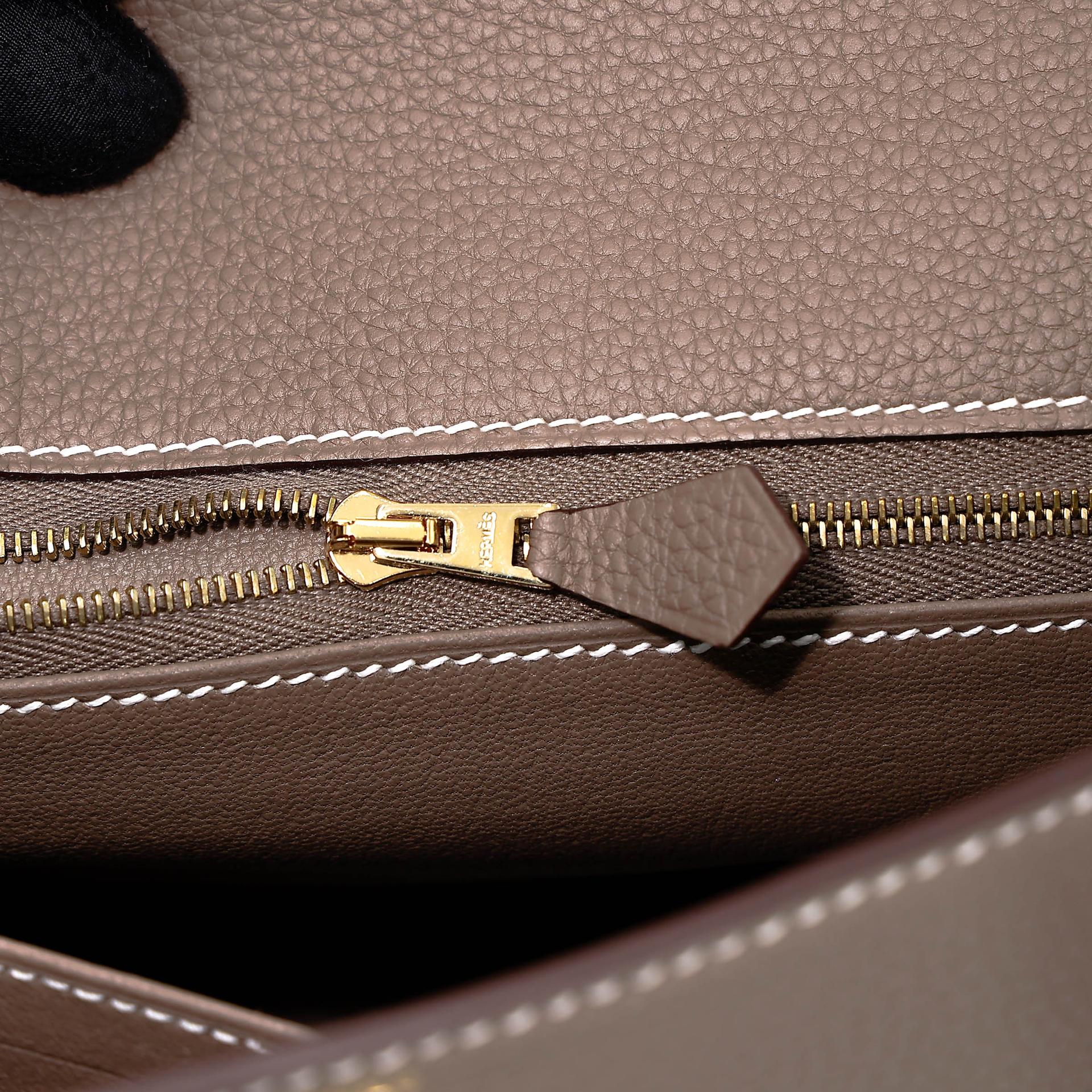 ランク N 新品 HERMÈS エルメス ケリー25 エトゥープ (18) トゴ ゴールド金具 K刻印 (2025) - 14