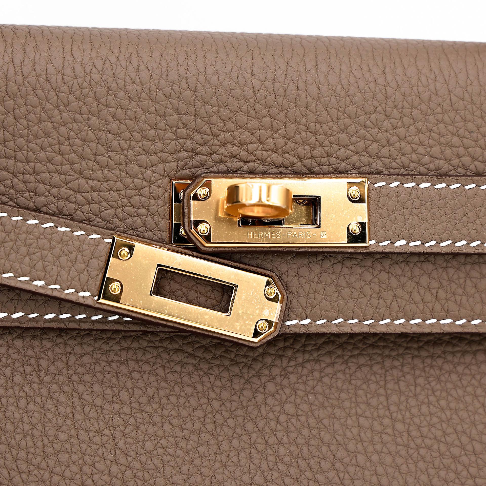 ランク N 新品 HERMÈS エルメス ケリー25 エトゥープ (18) トゴ ゴールド金具 K刻印 (2025) - 8