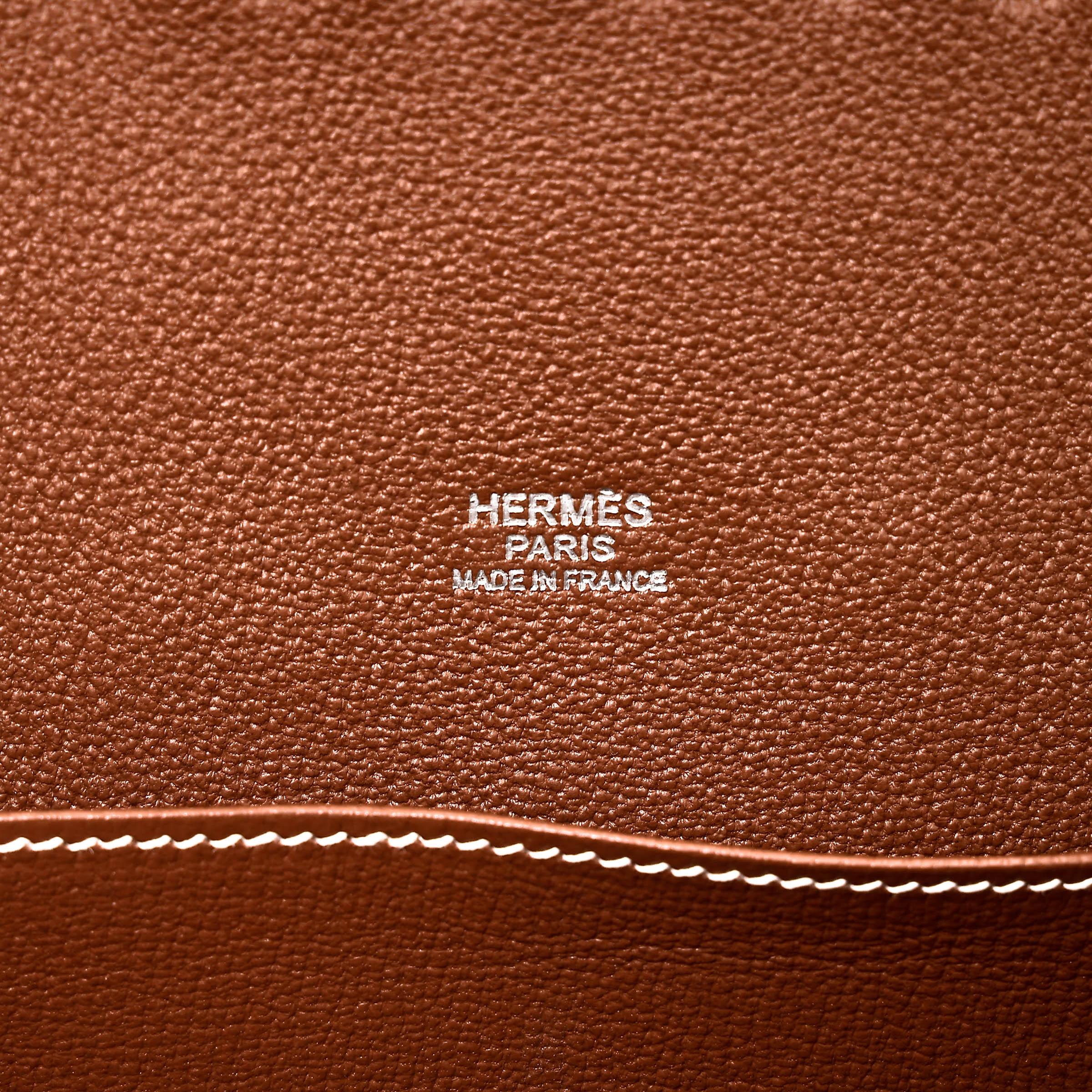 Very Good ( Rank A) HERMÈS Kelly 35 Picnic Fauve (34) Barenia Osier Wicker Palladium hardware Square O (2011) - 35