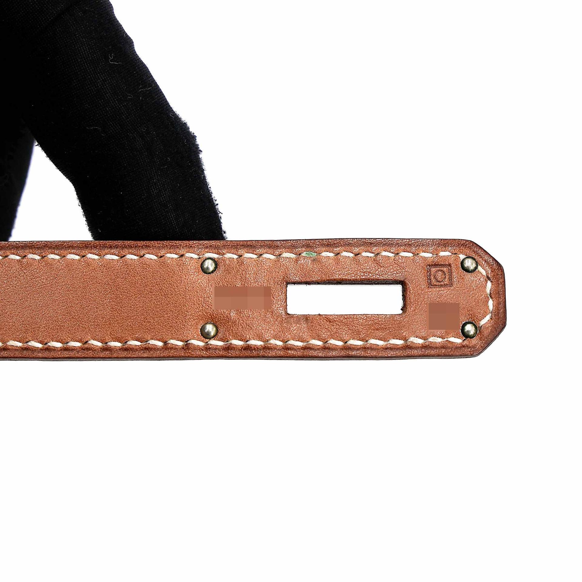 Very Good ( Rank A) HERMÈS Kelly 35 Picnic Fauve (34) Barenia Osier Wicker Palladium hardware Square O (2011) - 25