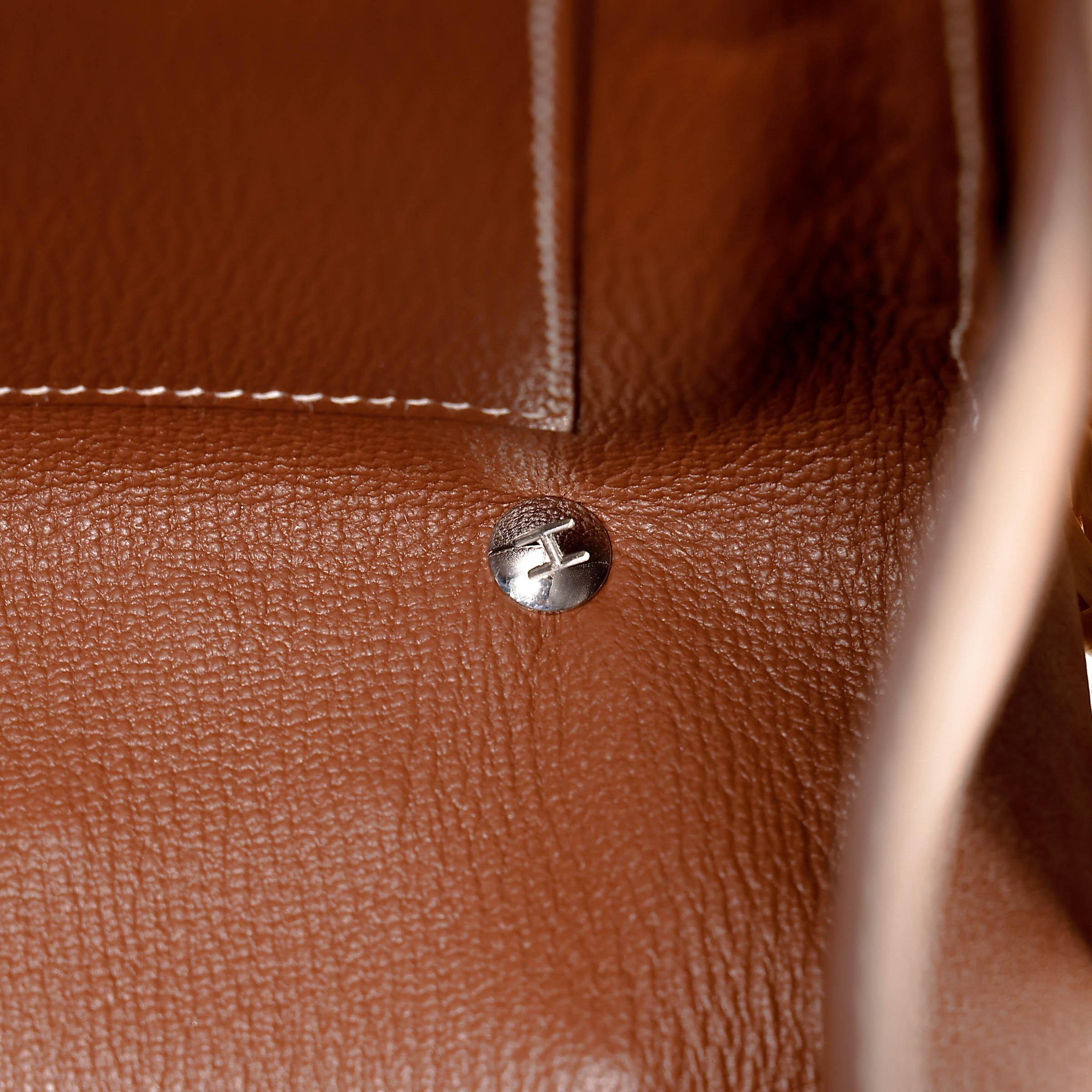 Very Good ( Rank A) HERMÈS Kelly 35 Picnic Fauve (34) Barenia Osier Wicker Palladium hardware Square O (2011) - 40