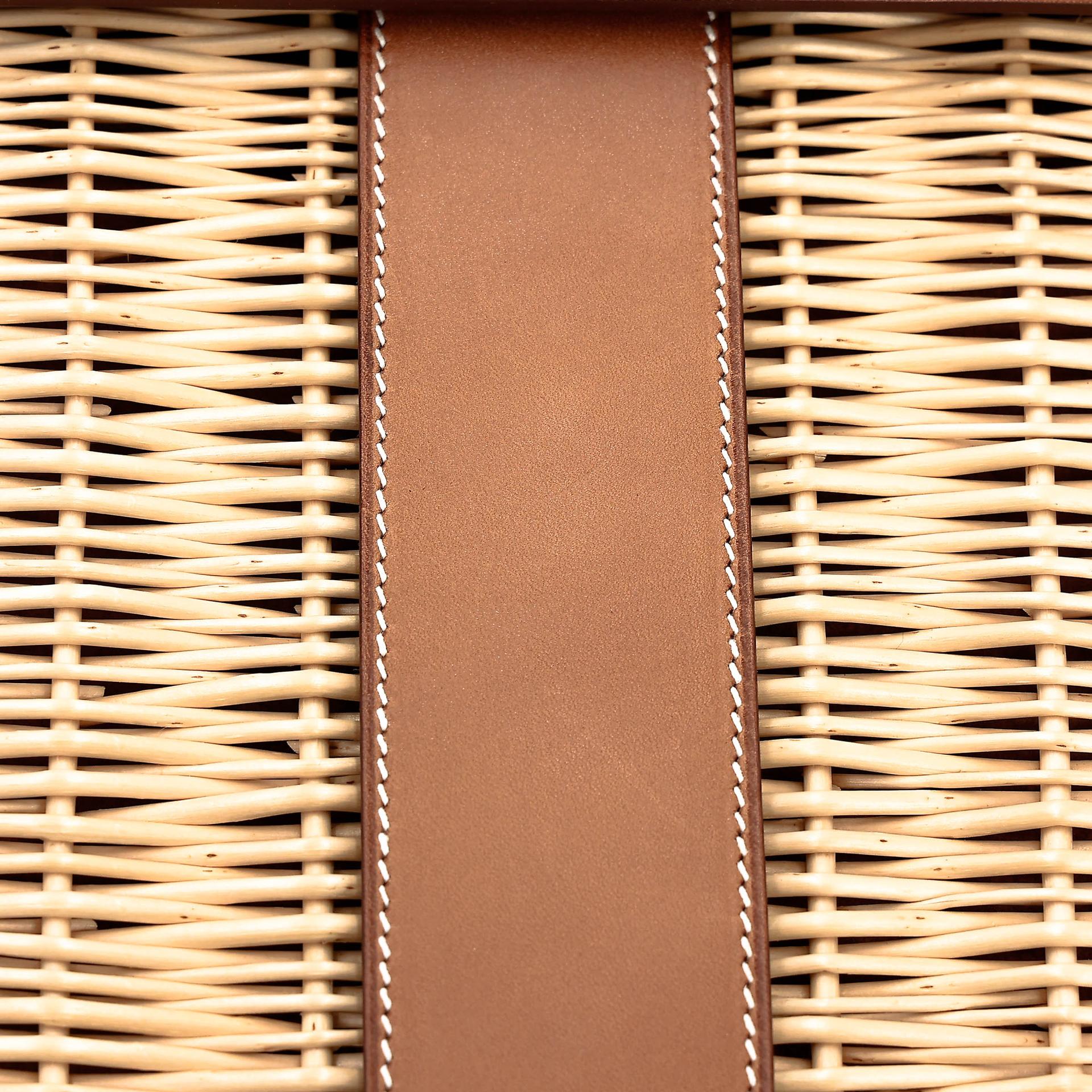 Very Good ( Rank A) HERMÈS Kelly 35 Picnic Fauve (34) Barenia Osier Wicker Palladium hardware Square O (2011) - 17