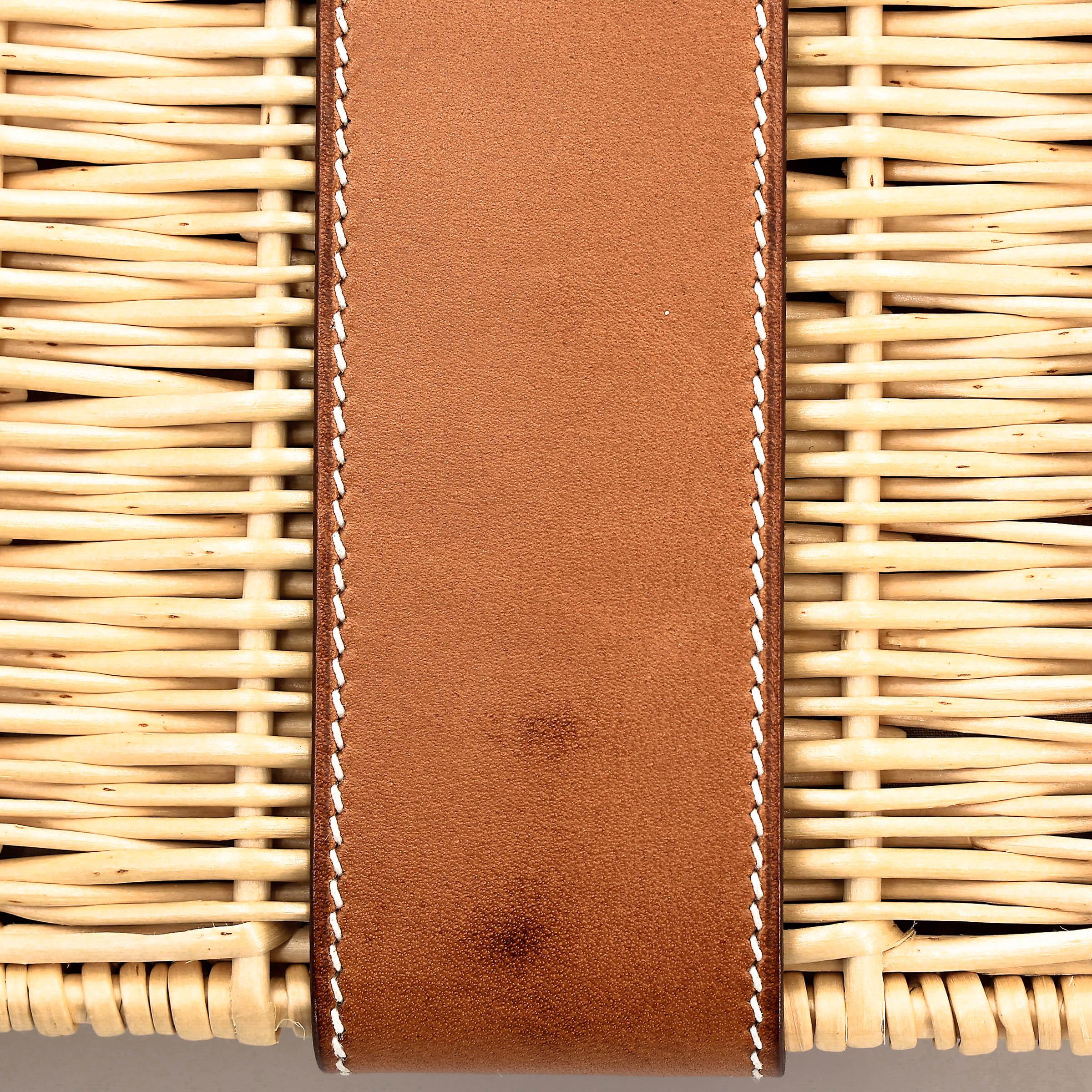 Very Good ( Rank A) HERMÈS Kelly 35 Picnic Fauve (34) Barenia Osier Wicker Palladium hardware Square O (2011) - 12