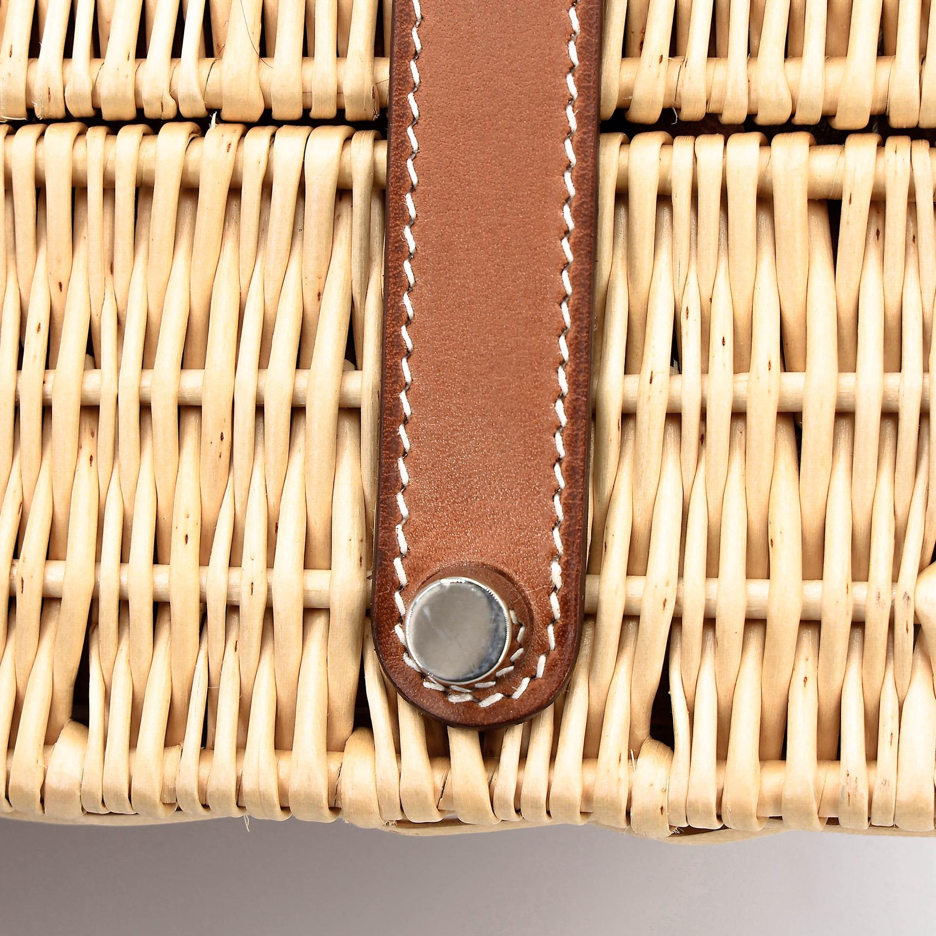 Very Good ( Rank A) HERMÈS Kelly 35 Picnic Fauve (34) Barenia Osier Wicker Palladium hardware Square O (2011) - 15