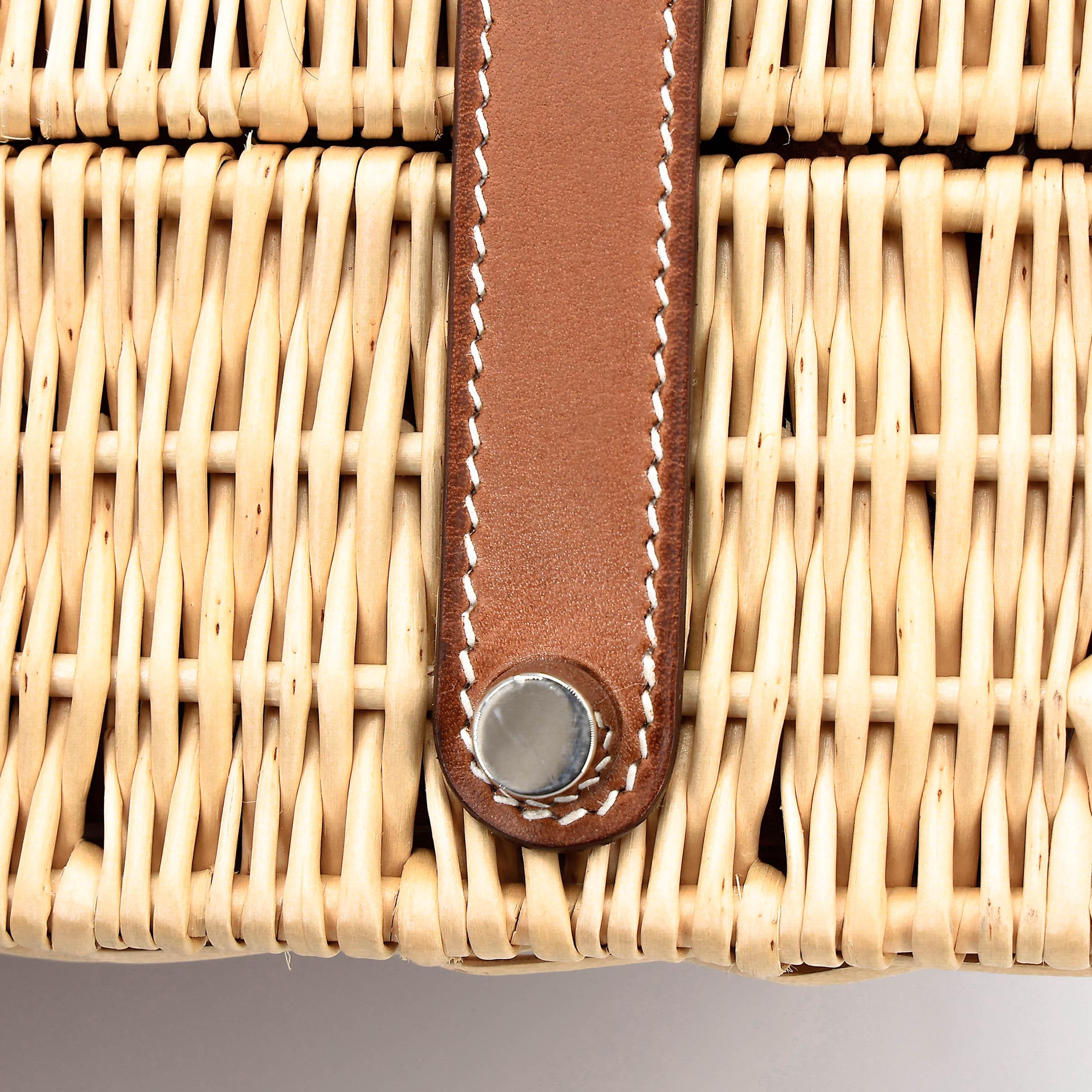 Very Good ( Rank A) HERMÈS Kelly 35 Picnic Fauve (34) Barenia Osier Wicker Palladium hardware Square O (2011) - 15