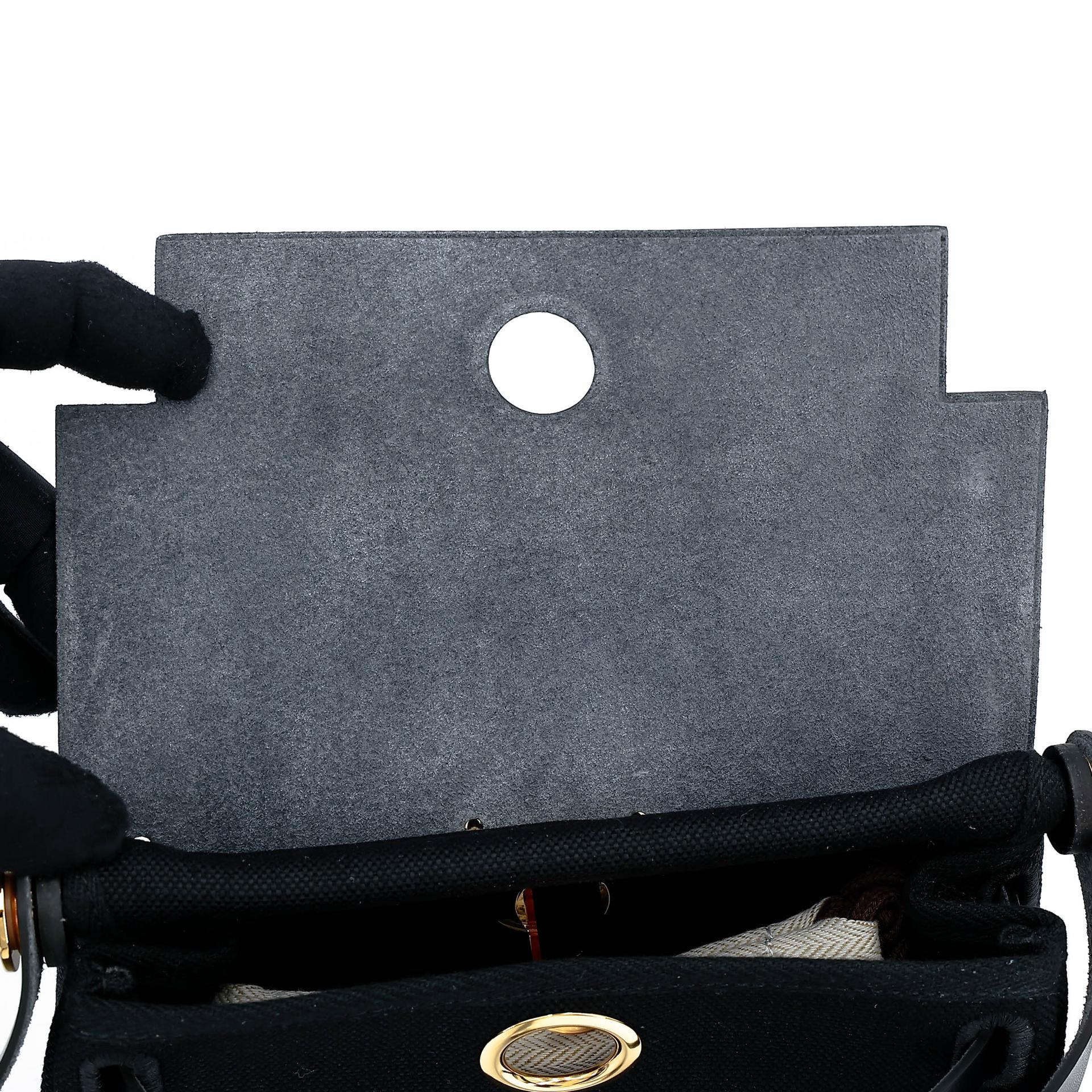 ランク N 新品 HERMÈS エルメス エールバッグジップ ミニ 20 ブラック (89) ヴァッシュハンター トワルアッシュ ゴールド金具 K刻印 (2025) - 15