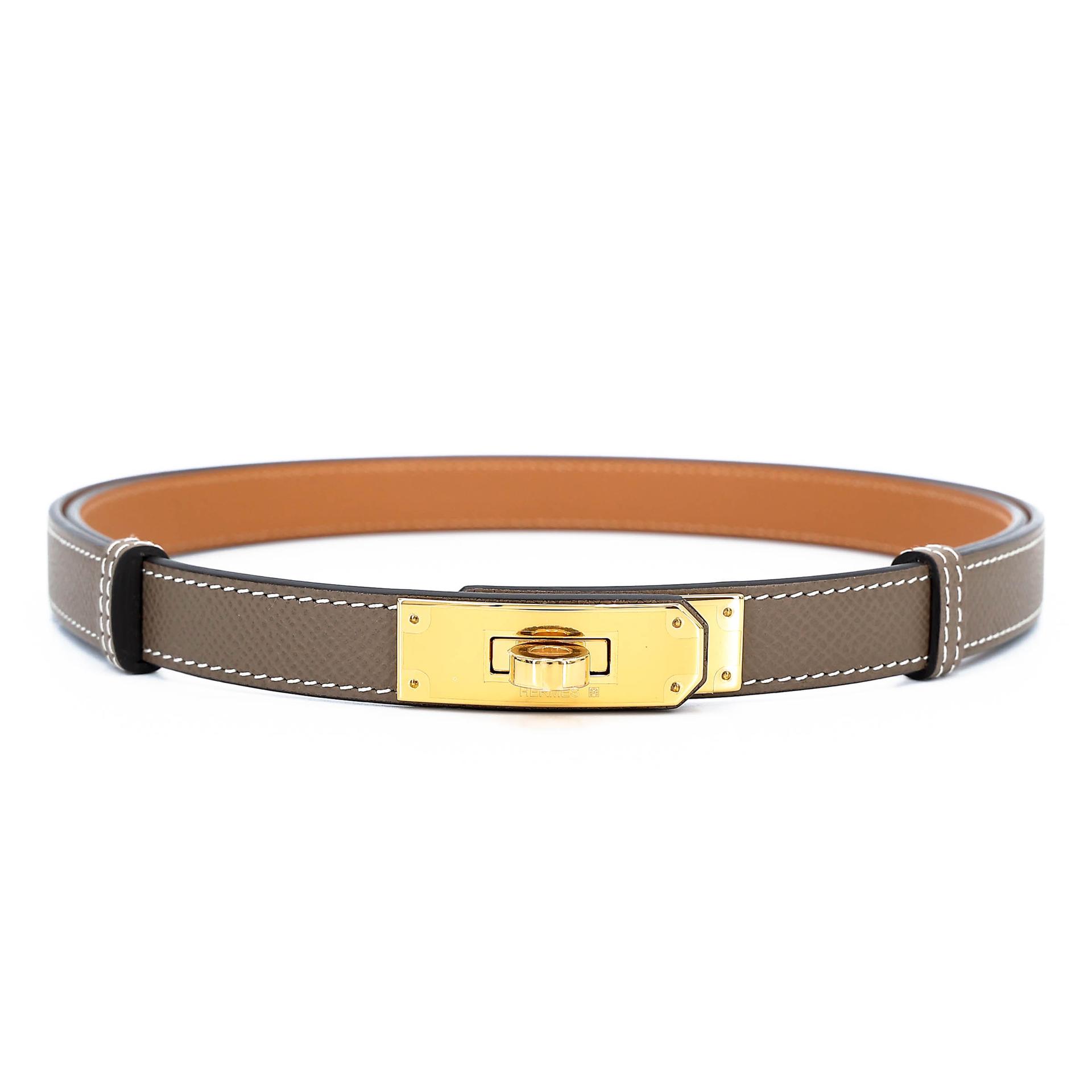 ランク N 新品 HERMÈS エルメス ケリーベルト エトゥープ (18) エプソン ゴールド金具 K刻印 (2025) - 1