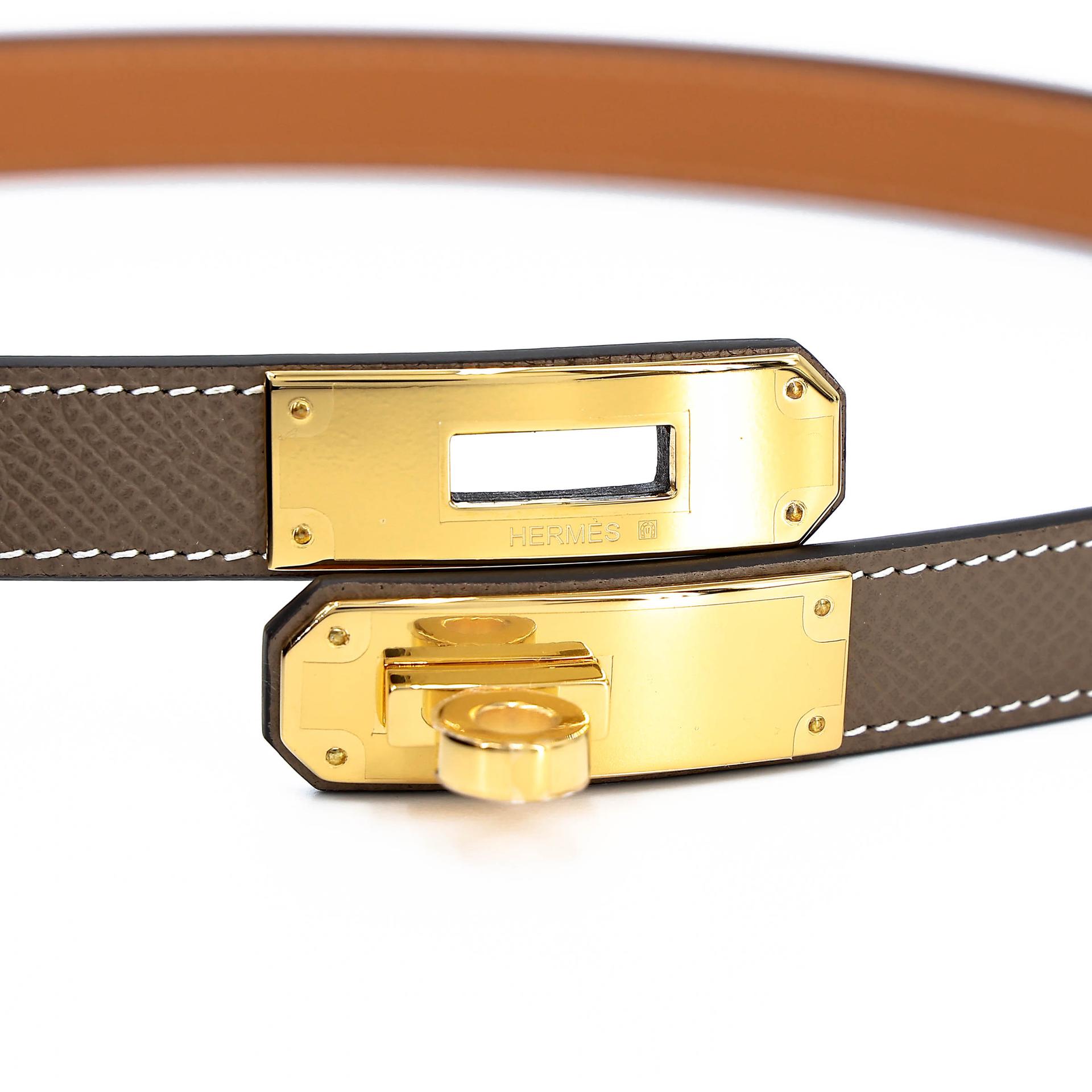 ランク N 新品 HERMÈS エルメス ケリーベルト エトゥープ (18) エプソン ゴールド金具 K刻印 (2025) - 6