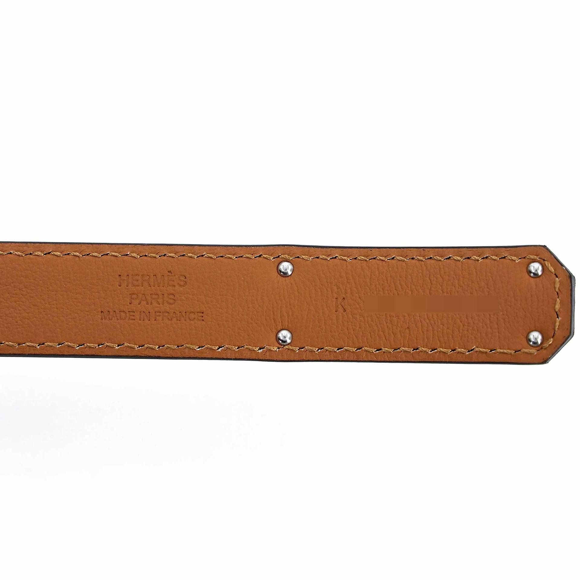 全新 HERMÈS 爱马仕 Kelly 腰带 18 大象灰 Etoupe Epsom 皮 银扣 K刻 2025年 - 7