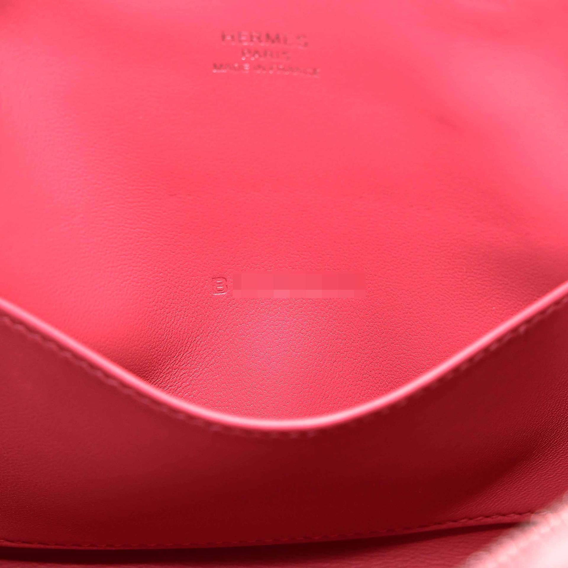 未使用保存品 HERMÈS 愛馬仕 Mini Bolide 1923 8W 唇膏粉 Rose Azalee Evercolor皮 銀扣 B刻 2023年 - 12