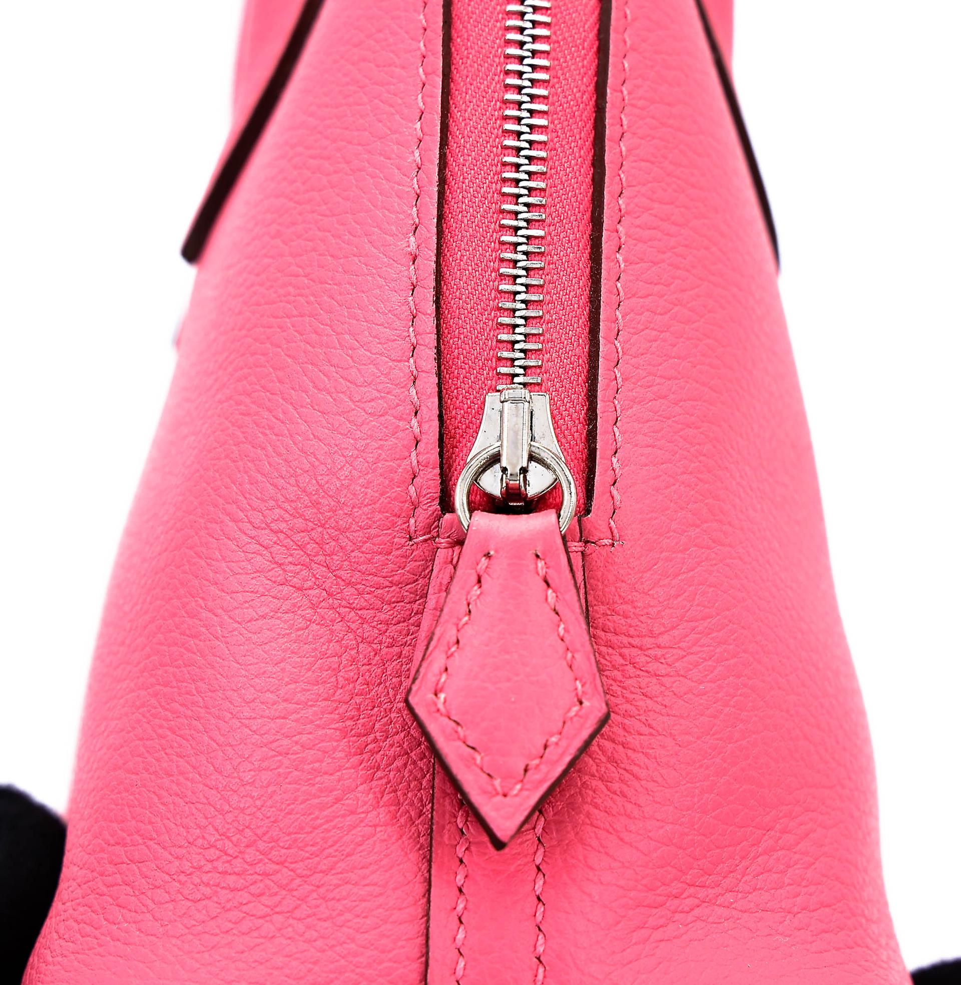 未使用保存品 HERMÈS 愛馬仕 Mini Bolide 1923 8W 唇膏粉 Rose Azalee Evercolor皮 銀扣 B刻 2023年 - 8
