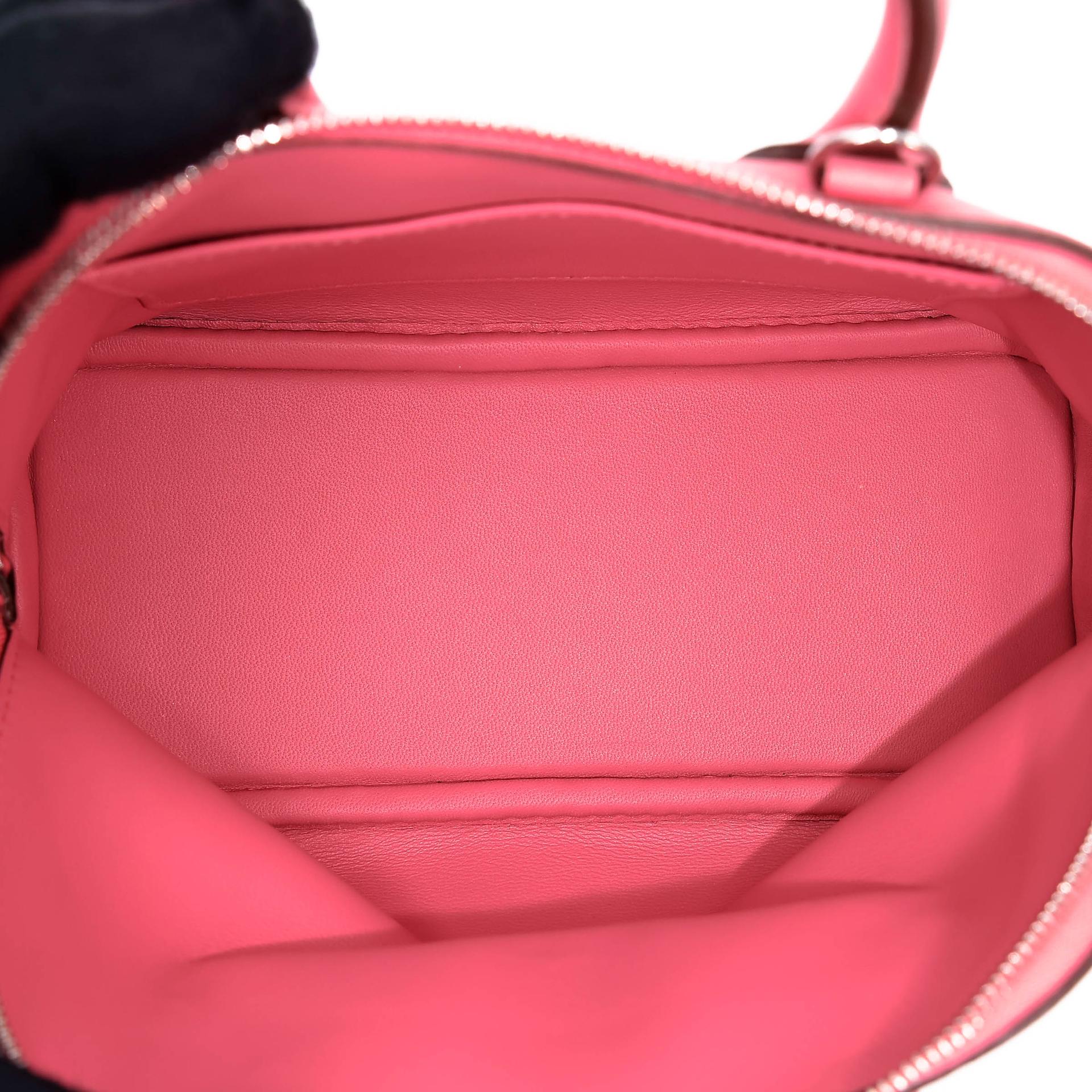 未使用保存品 HERMÈS 愛馬仕 Mini Bolide 1923 8W 唇膏粉 Rose Azalee Evercolor皮 銀扣 B刻 2023年 - 14