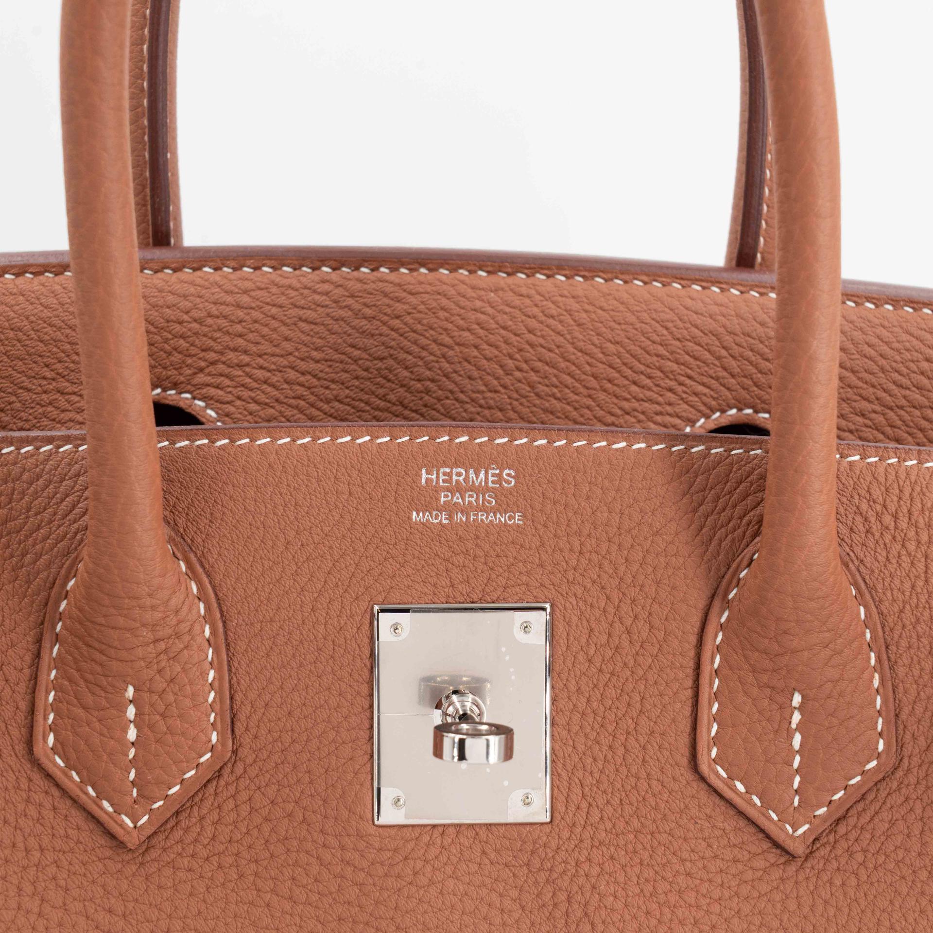 ランク SA HERMÈS エルメス バーキン30 ゴールド (37) トゴ シルバー金具 W刻印 (2024) - 9