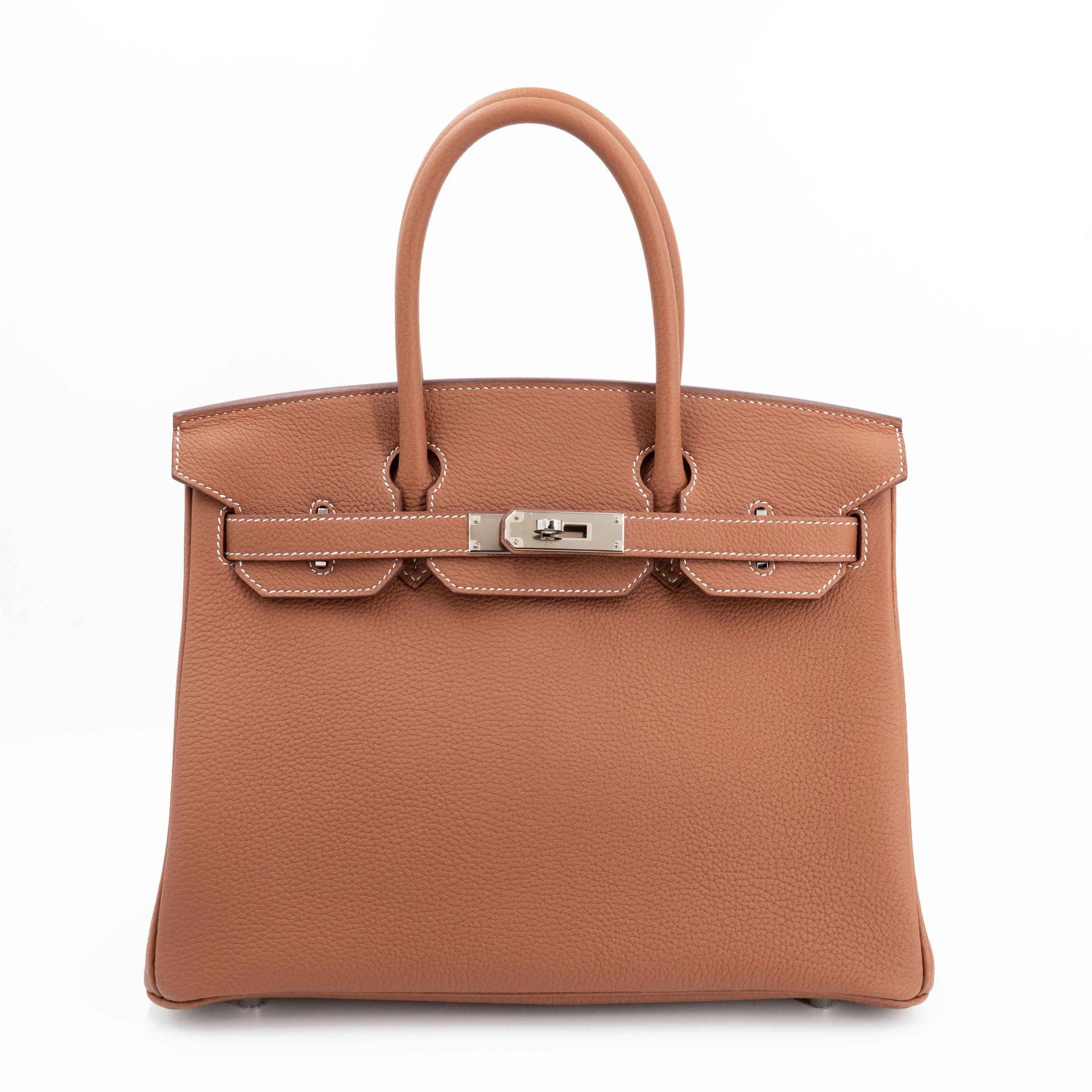 ランク SA HERMÈS エルメス バーキン30 ゴールド (37) トゴ シルバー金具 W刻印 (2024) - 1