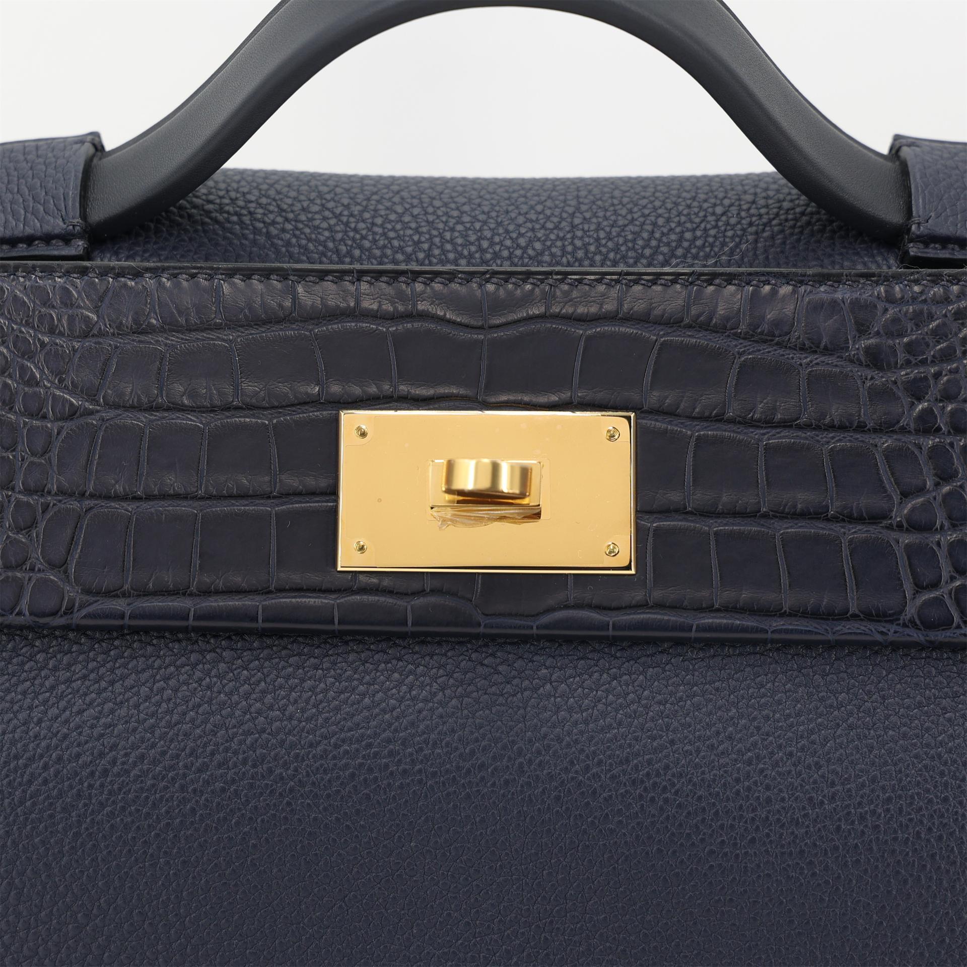 ランク NS 未使用品 HERMÈS エルメス ヴァンキャトル 29 タッチ ブルーニュイ (2Z) トゴ クロコダイル アリゲーター マット ゴールド金具 D刻印 (2019) - 10