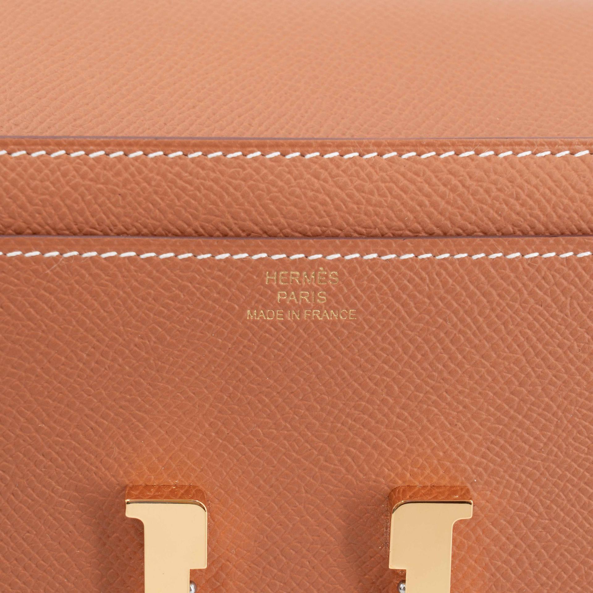 A美品 HERMÈS 爱马仕 Constance To Go 37 金棕色 Gold Epsom皮 金扣 W刻 2024年 - 10