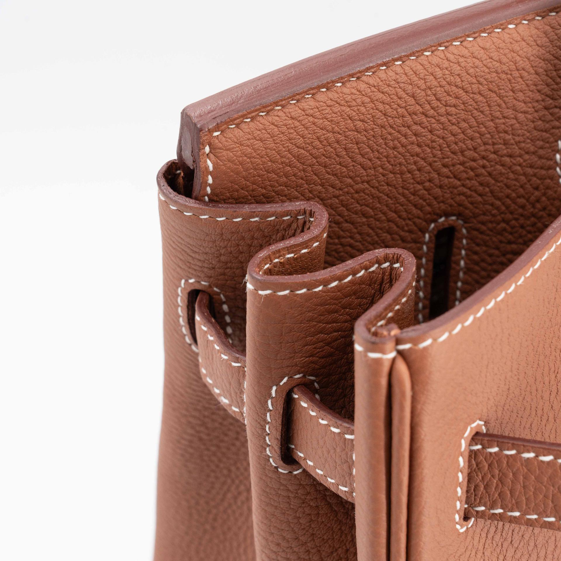ランク SA HERMÈS エルメス バーキン30 ゴールド (37) トゴ シルバー金具 W刻印 (2024) - 13