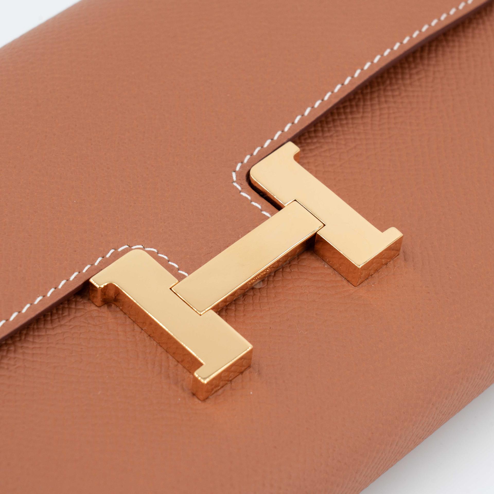 A美品 HERMÈS 爱马仕 Constance To Go 37 金棕色 Gold Epsom皮 金扣 W刻 2024年 - 4